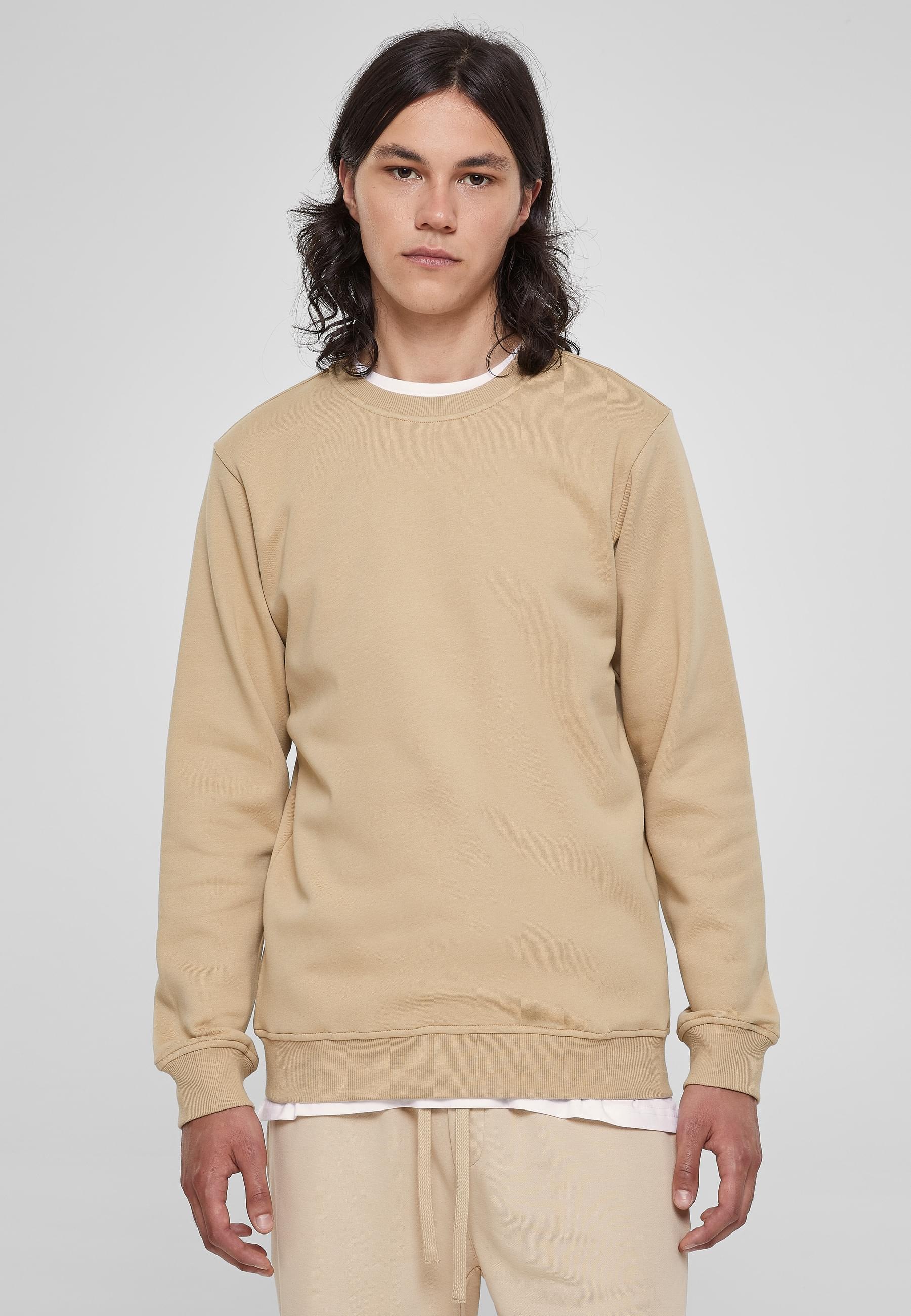 URBAN CLASSICS Rundhalspullover »Urban Classics Herren Basic Terry Crew«, (1 tlg.)
