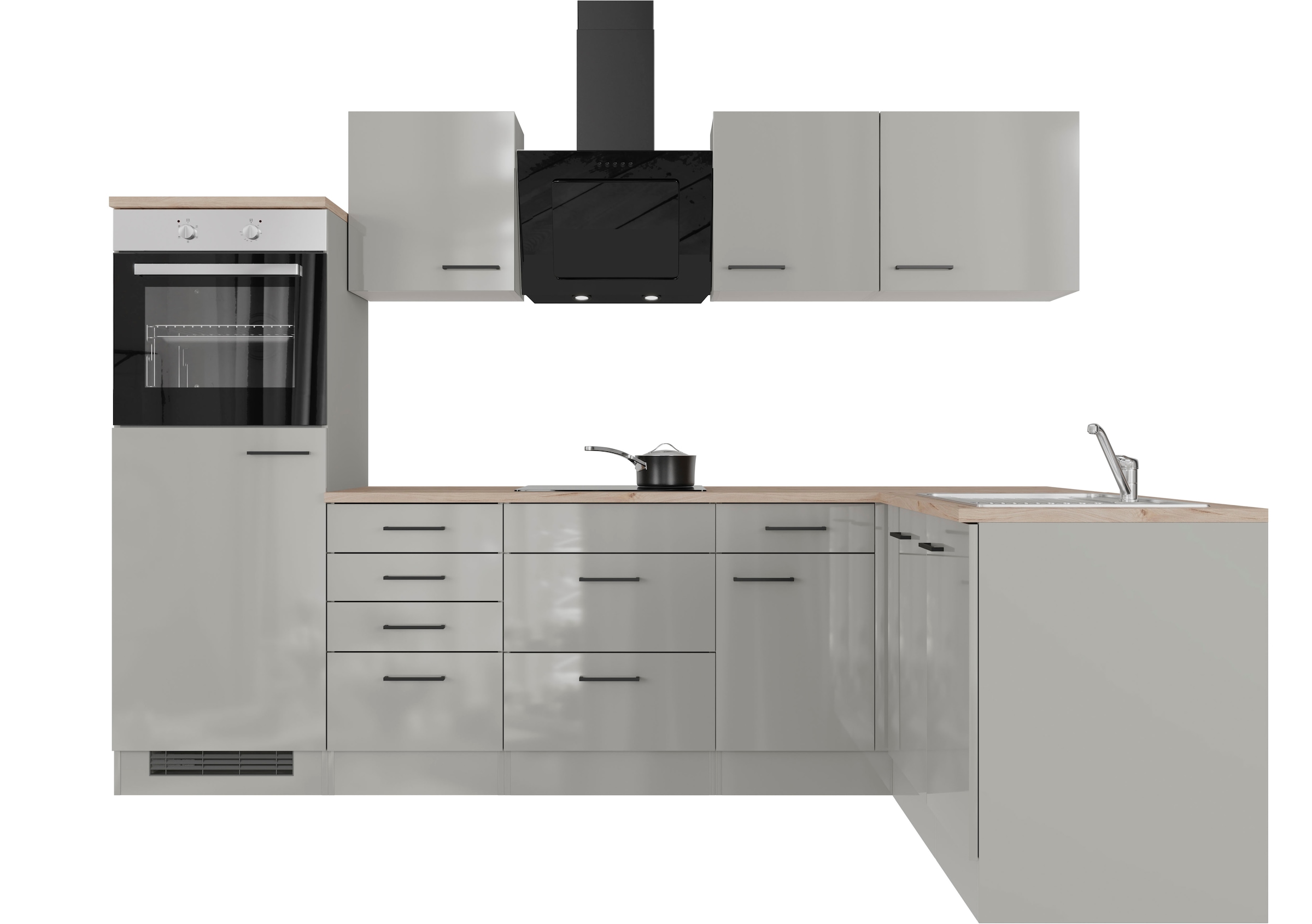 Flex-Well Küchenzeile "Lund" wahlweise mit E-Geräten, Stellbreite 280x170 c günstig online kaufen