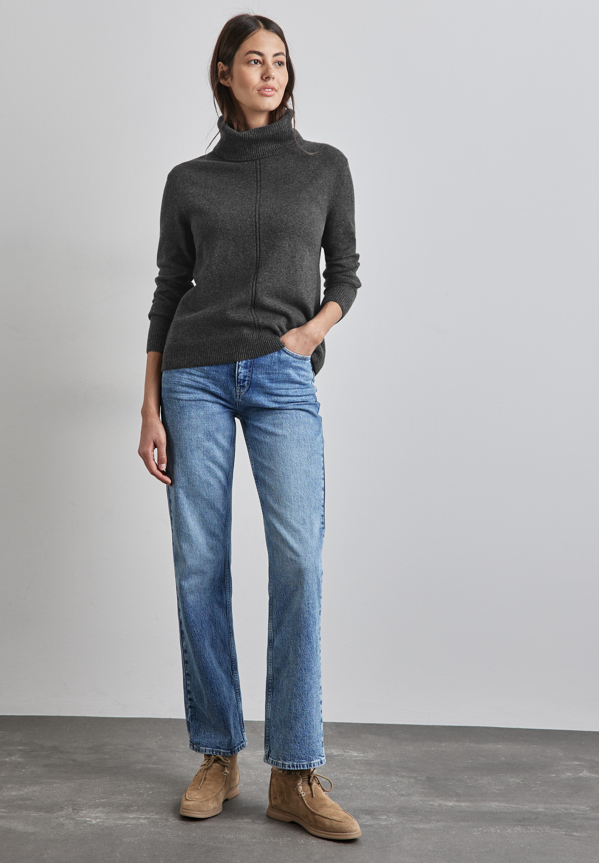 STREET ONE Rollkragenpullover, im soften Baumwoll-Mix