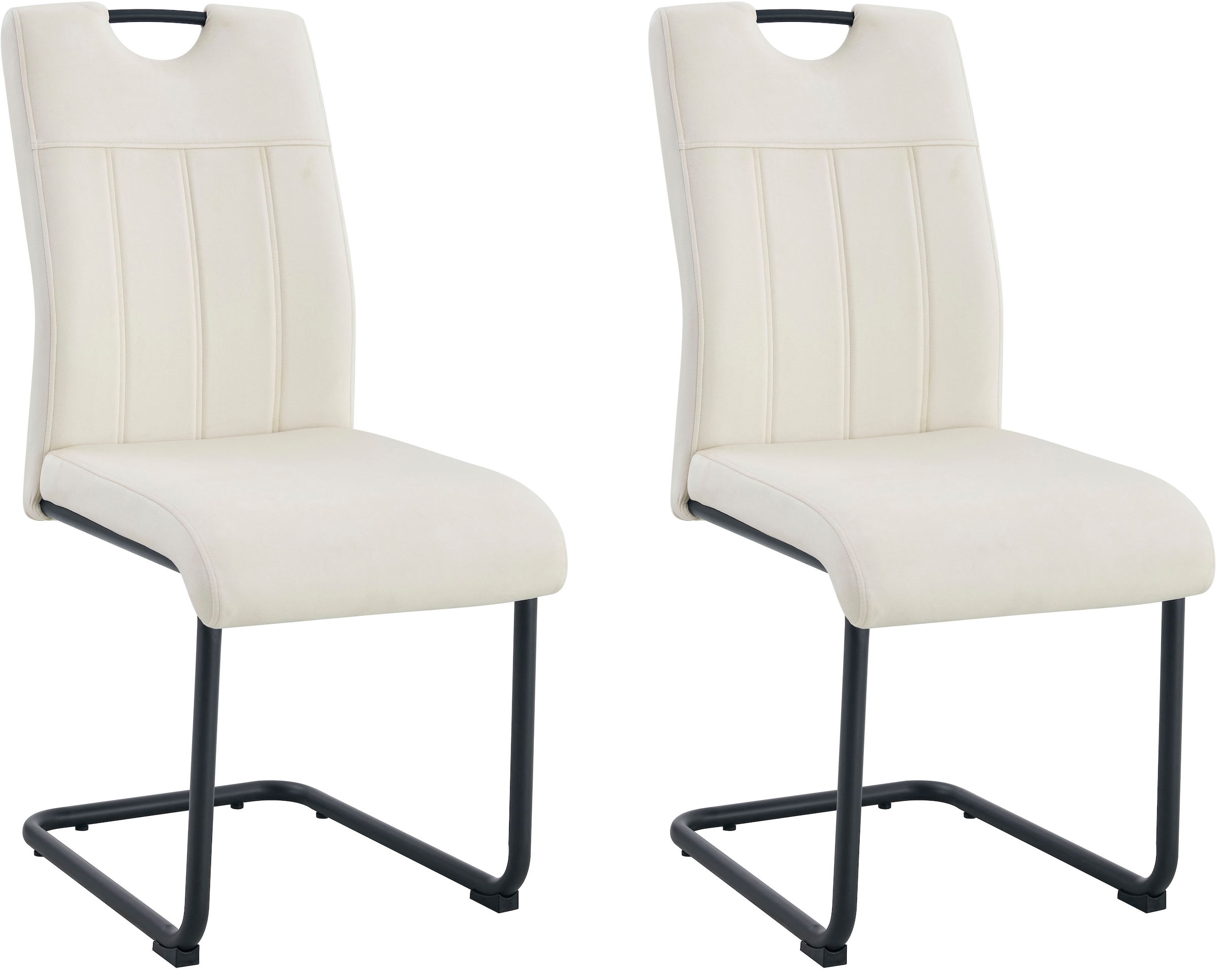 Home affaire Esszimmerstuhl »BRANDON, 2er Set, mit Metallgestell in matt schwarz« (Set) 2 Stk.in verschiedenen Farben, Belsatbarkeit pro Stuhl 120 kg