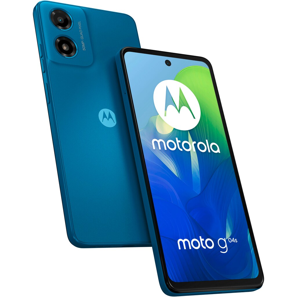 Motorola Smartphone »moto G04s 64GB«, Satinblau, 16,67 cm/6,6 Zoll, 64 GB Speicherplatz, 50 MP Kamera