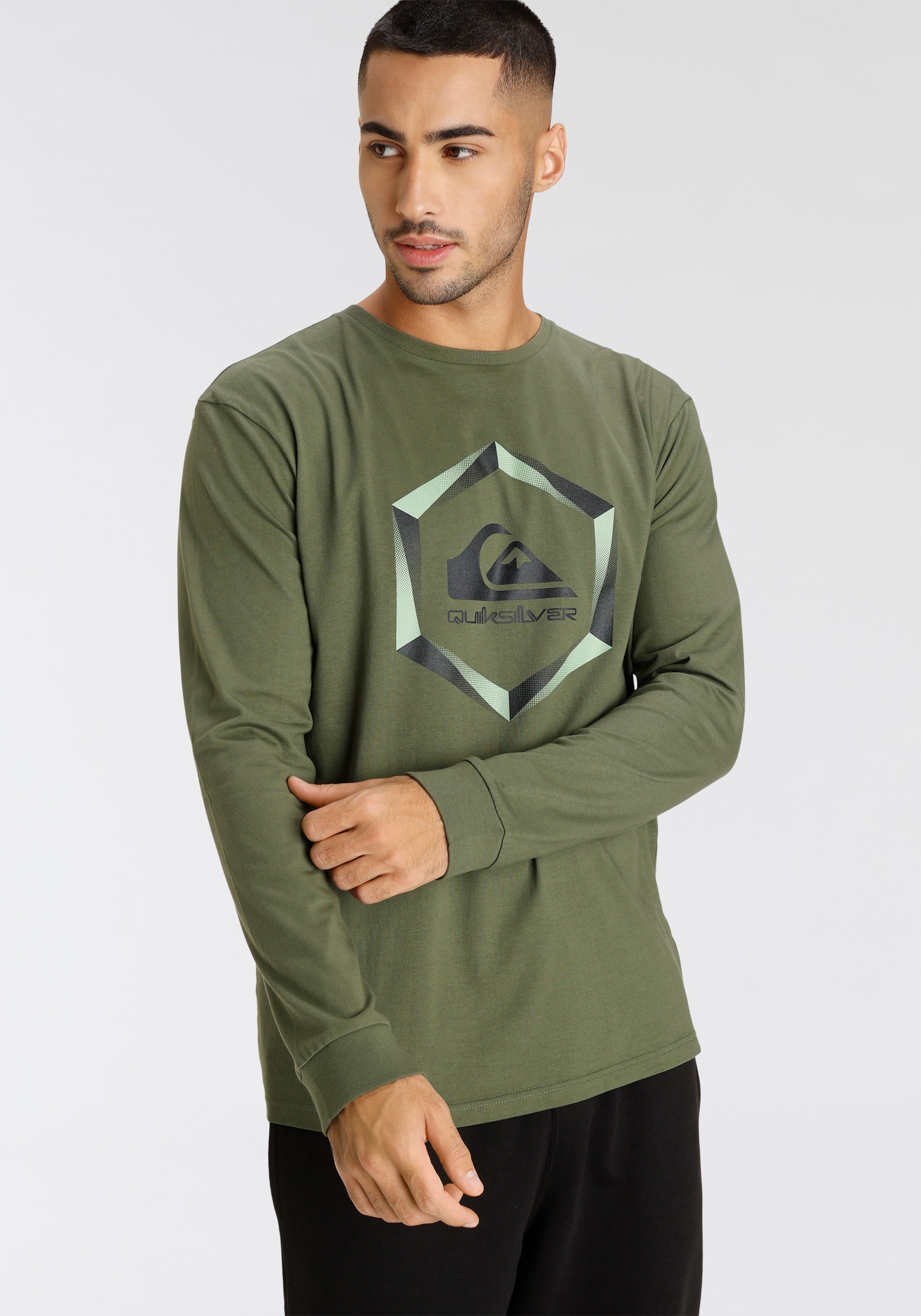 Quiksilver Langarmshirt "Herren Doppelpack mit Logodruck" Packung, 2 Stk. t günstig online kaufen