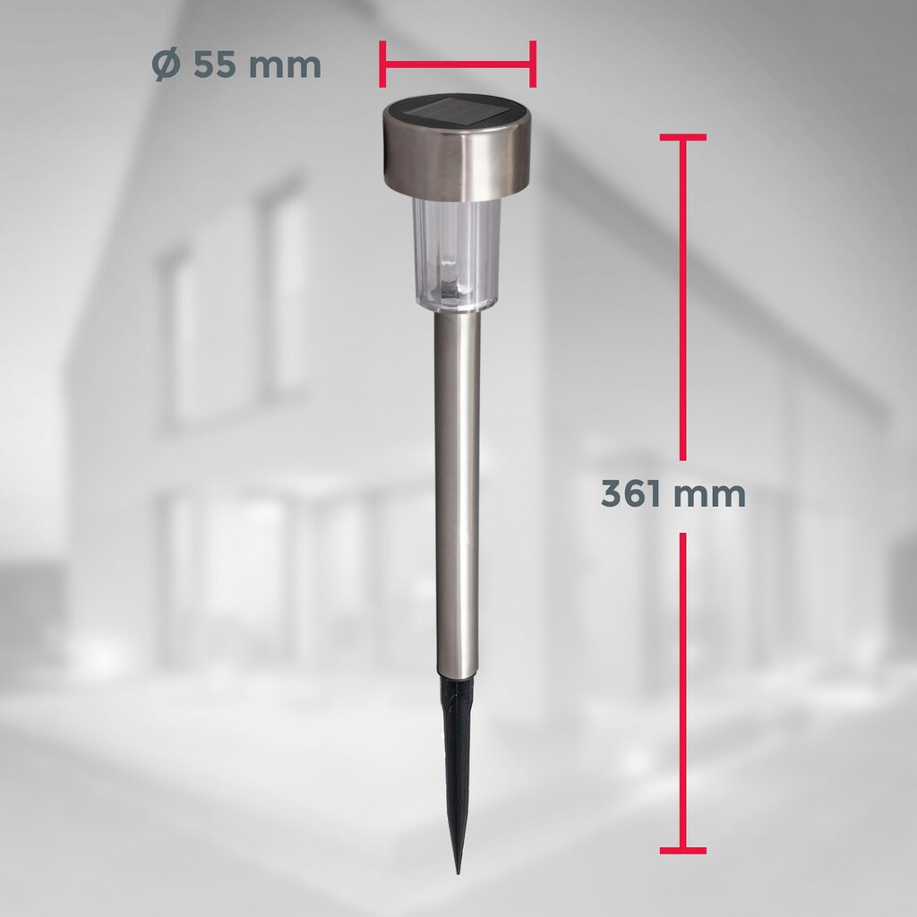 B.K.Licht LED Solarleuchte »BK_SL1482 LED Solar-Wegleuchte, 12er-Set, IP44, Dämmerungssensor«, 12 flammig-flammig