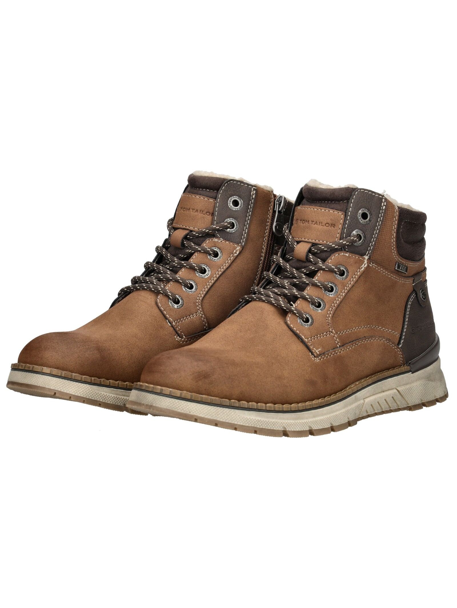 Schnürstiefelette TOM TAILOR "Tom Tailor Stiefelette Lederimitat", Herren, Gr. 42, braun, Lederimitat, Schuhe Schnürstiefelette 6