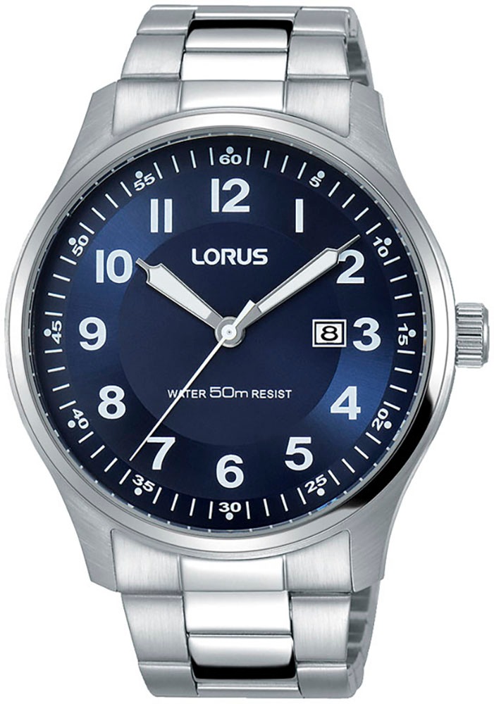 LORUS Quarzuhr, Armbanduhr, Herrenuhr, Datum, Edelstahlarmband
