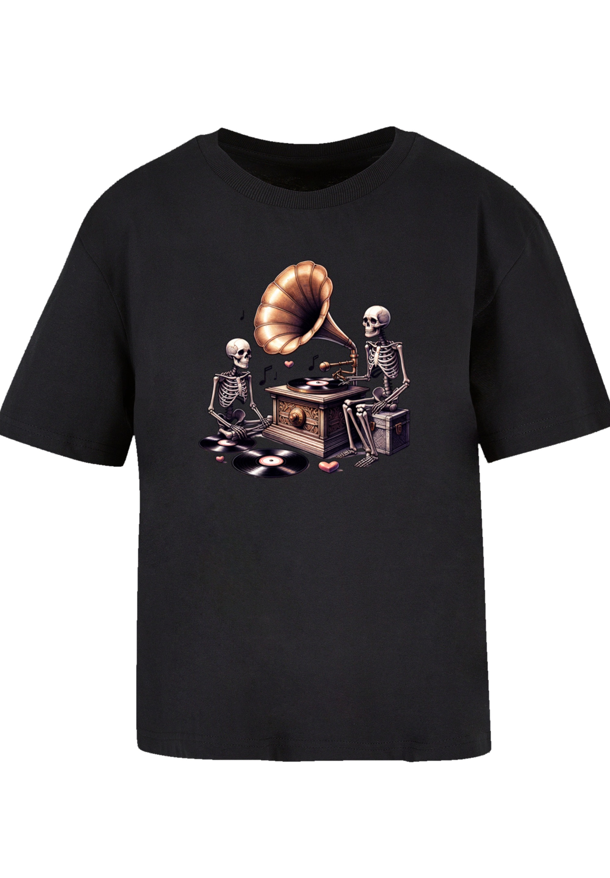 F4NT4STIC T-Shirt "Gothic Skeleton Vintage Plattenspieler", Premium Qualitä günstig online kaufen