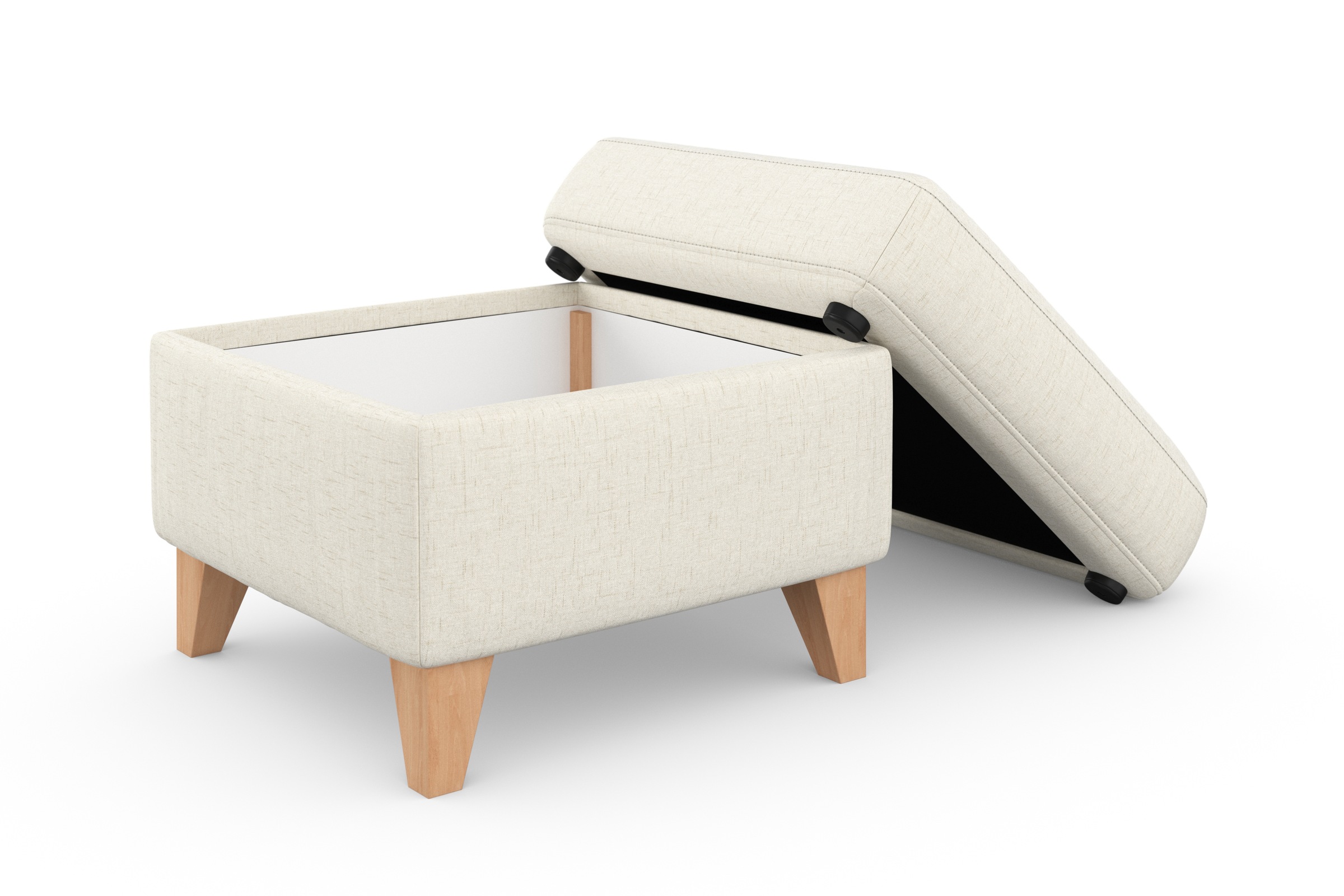 Stauraumhocker SIT & MORE "Visby", beige (linen), B:58cm H:48cm, Hocker, Stauraum, auch erhältlich mit Wasser zu reinigendem "Soft clean" Bezug 3