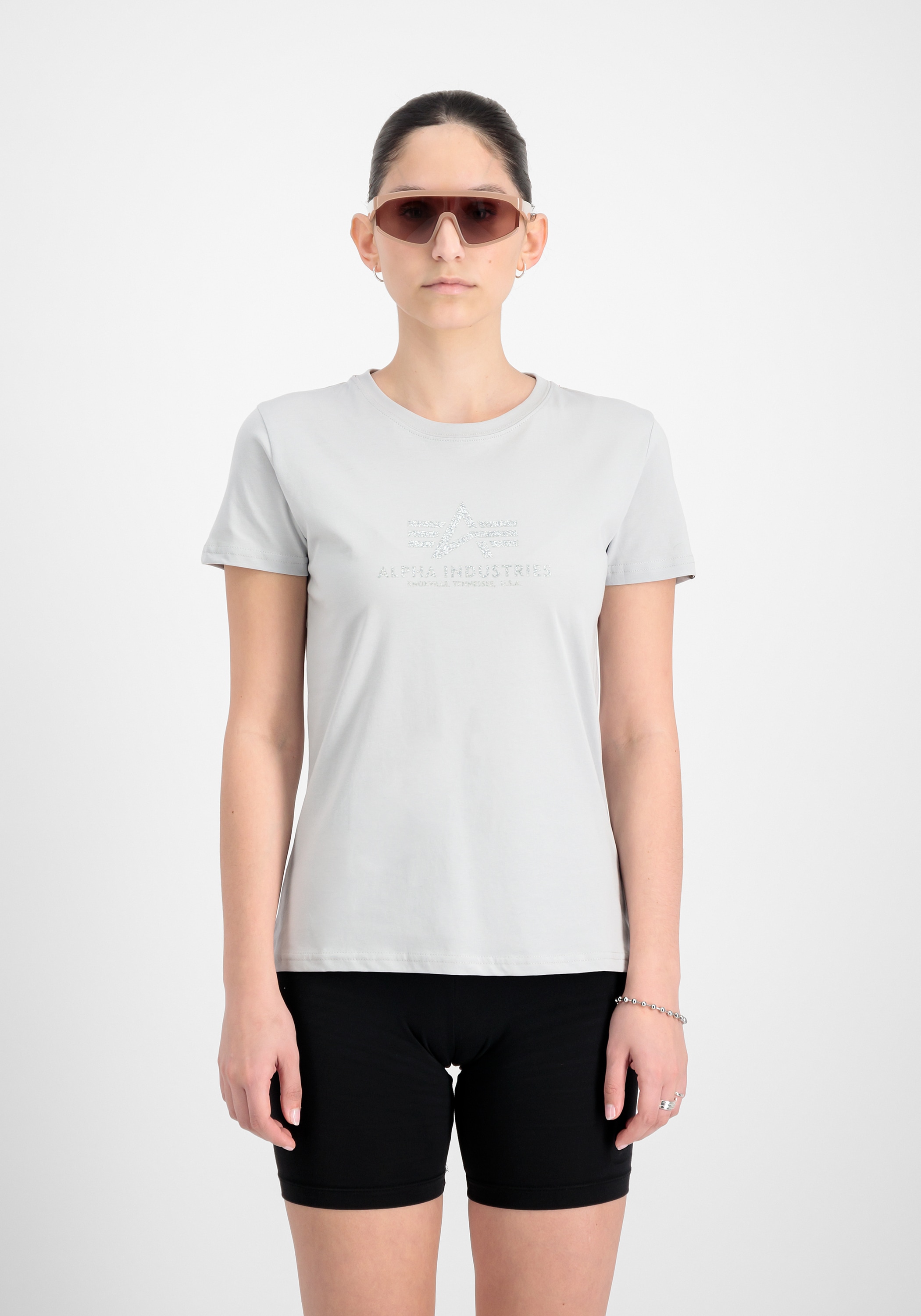 Alpha Industries T-Shirt »Alpha Industries Women - T-Shirts New Basic T-Shirt BL Glitter W«