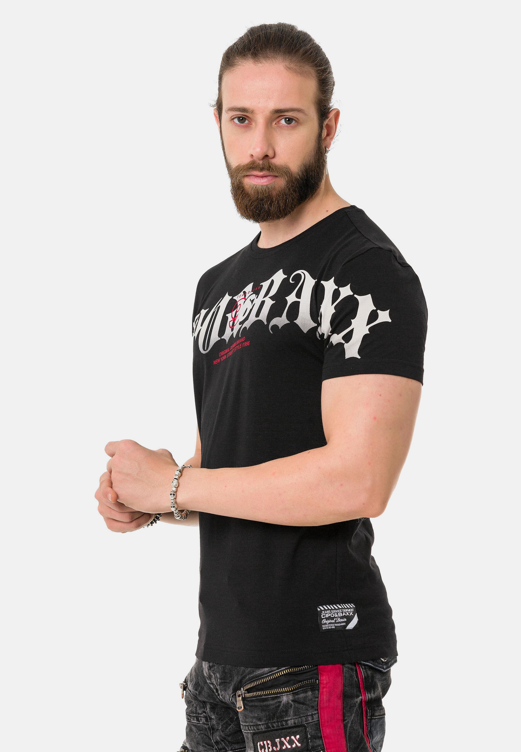 Cipo & Baxx T-Shirt »T-Shirt«, mit Rundhals-Ausschnitt
