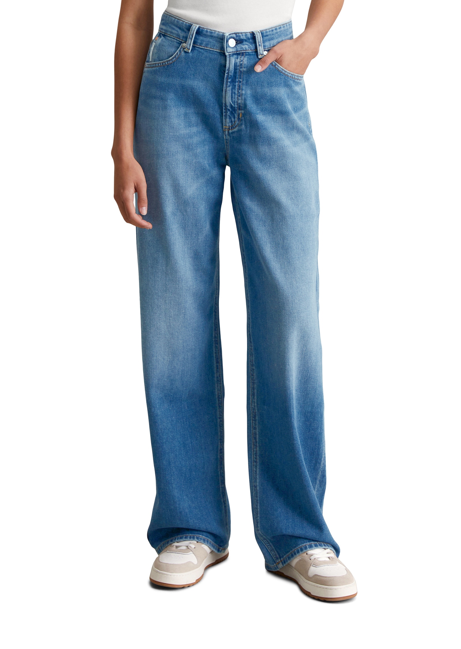 Marc OPolo DENIM Weite Jeans "aus leichter Bio-Baumwoll-Qualität" günstig online kaufen