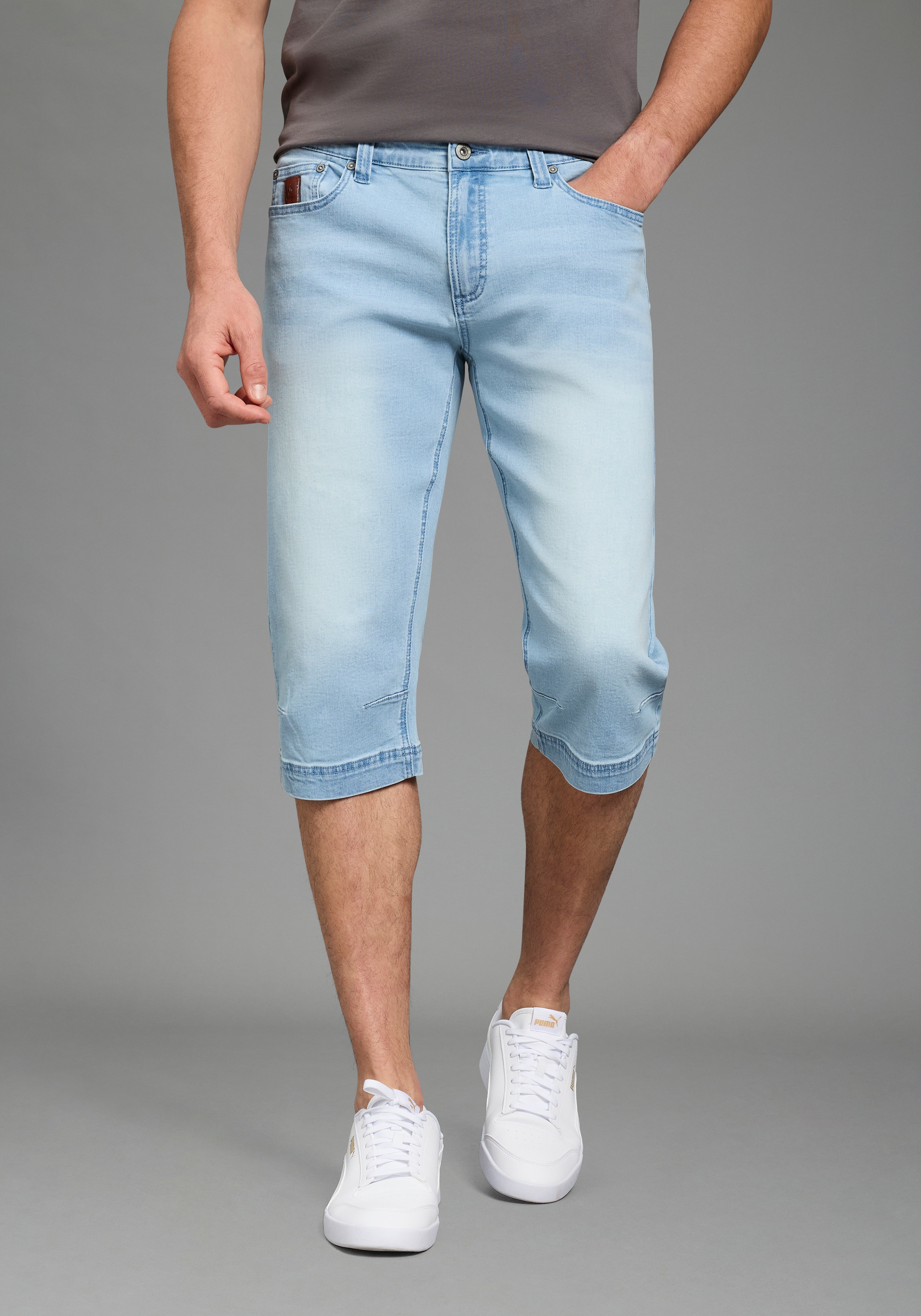 Bruno Banani Jeansbermudas "Hutch-Bermuda" Straight-Fit, normale Leibhöhe, aus elastischem Denim-Material