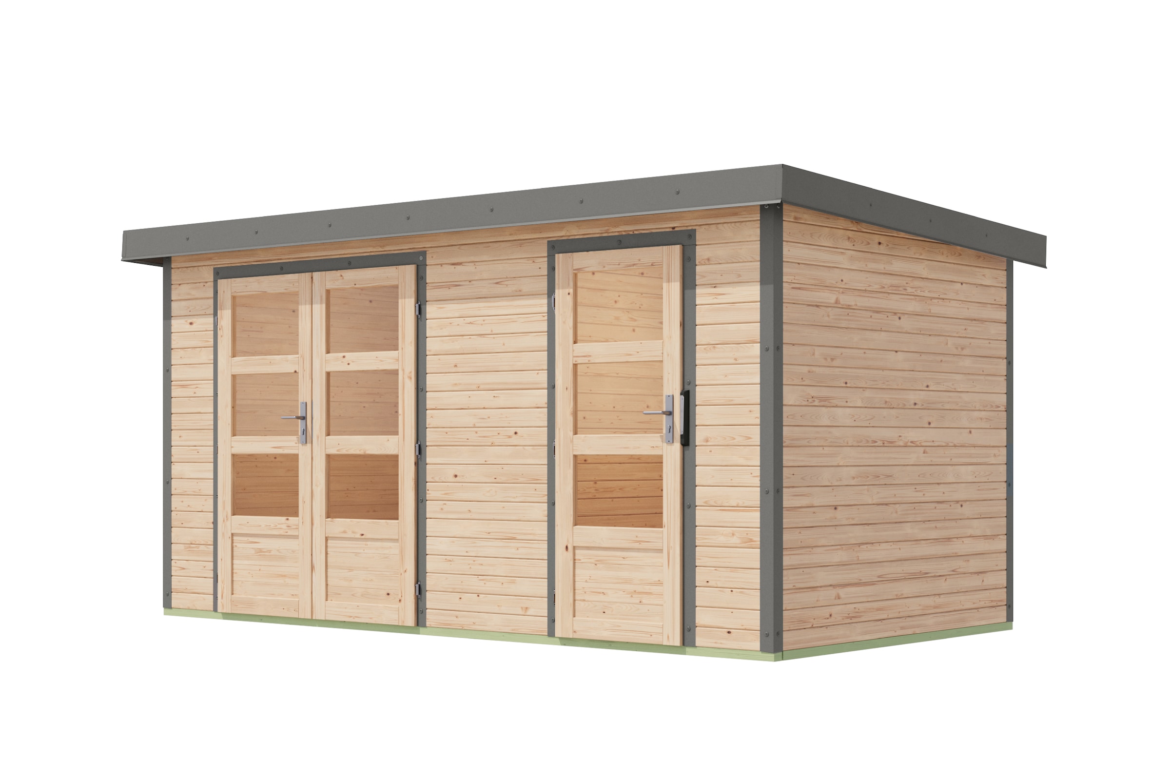 Karibu Gartenhaus »"Merkur A"«, langlebige Kombination aus Holz- und Metallelementen