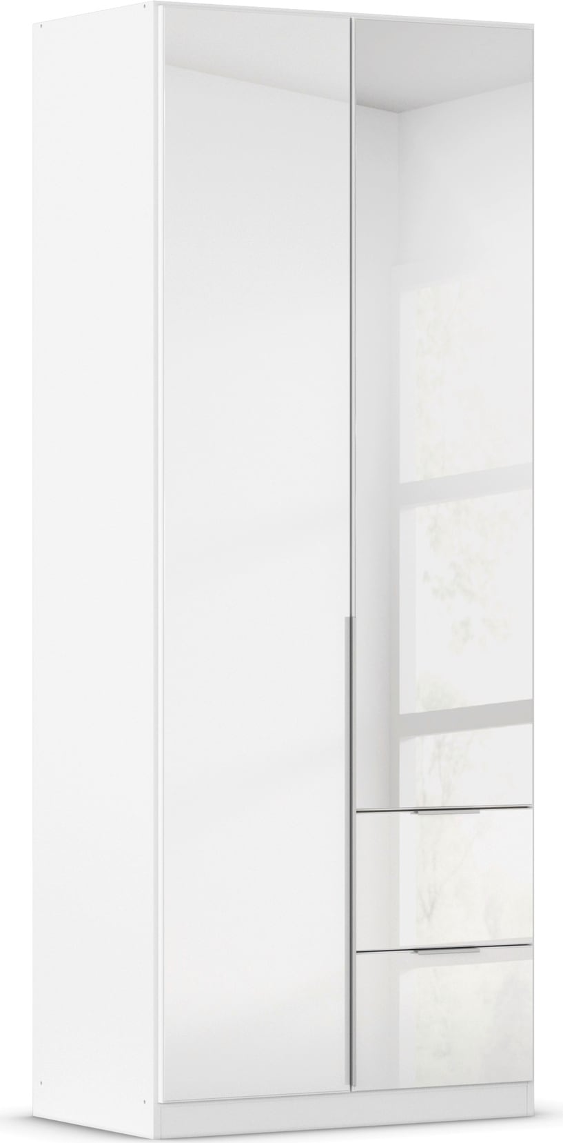 OTTO home Drehtürenschrank "Kleiderschrank Kleiderschränke Schrank Garderobe AGORDO mit Glasfront" in zwei Griff-Farben, Breiten 91-360 cm, mit Außenschubkästen, in 7 Breiten und 2 Höhen MADE IN GERMANY
