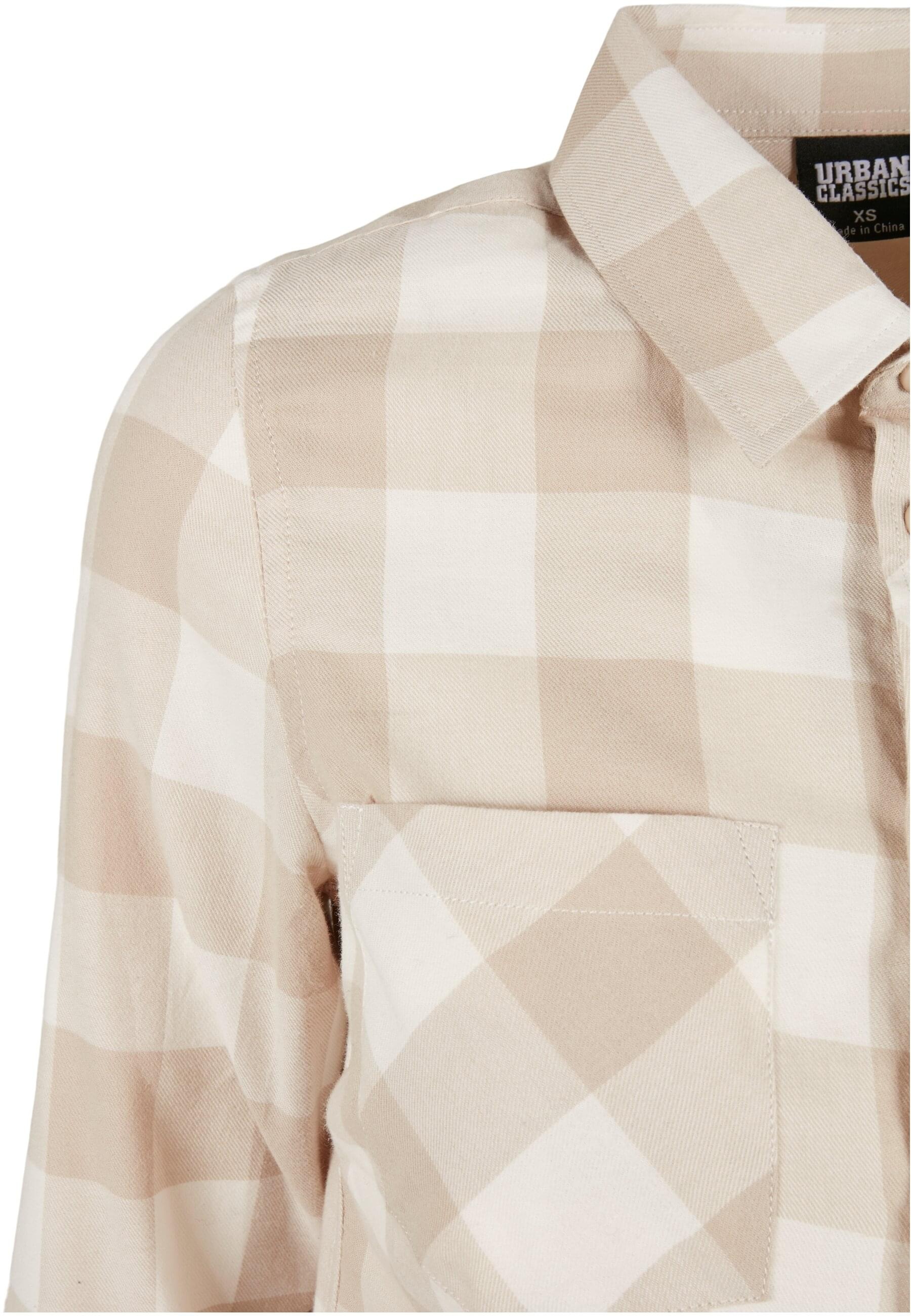 URBAN CLASSICS Langarmhemd »Urban Classics Damen Ladies Turnup Checked Flanell Shirt«, (1 tlg.)
