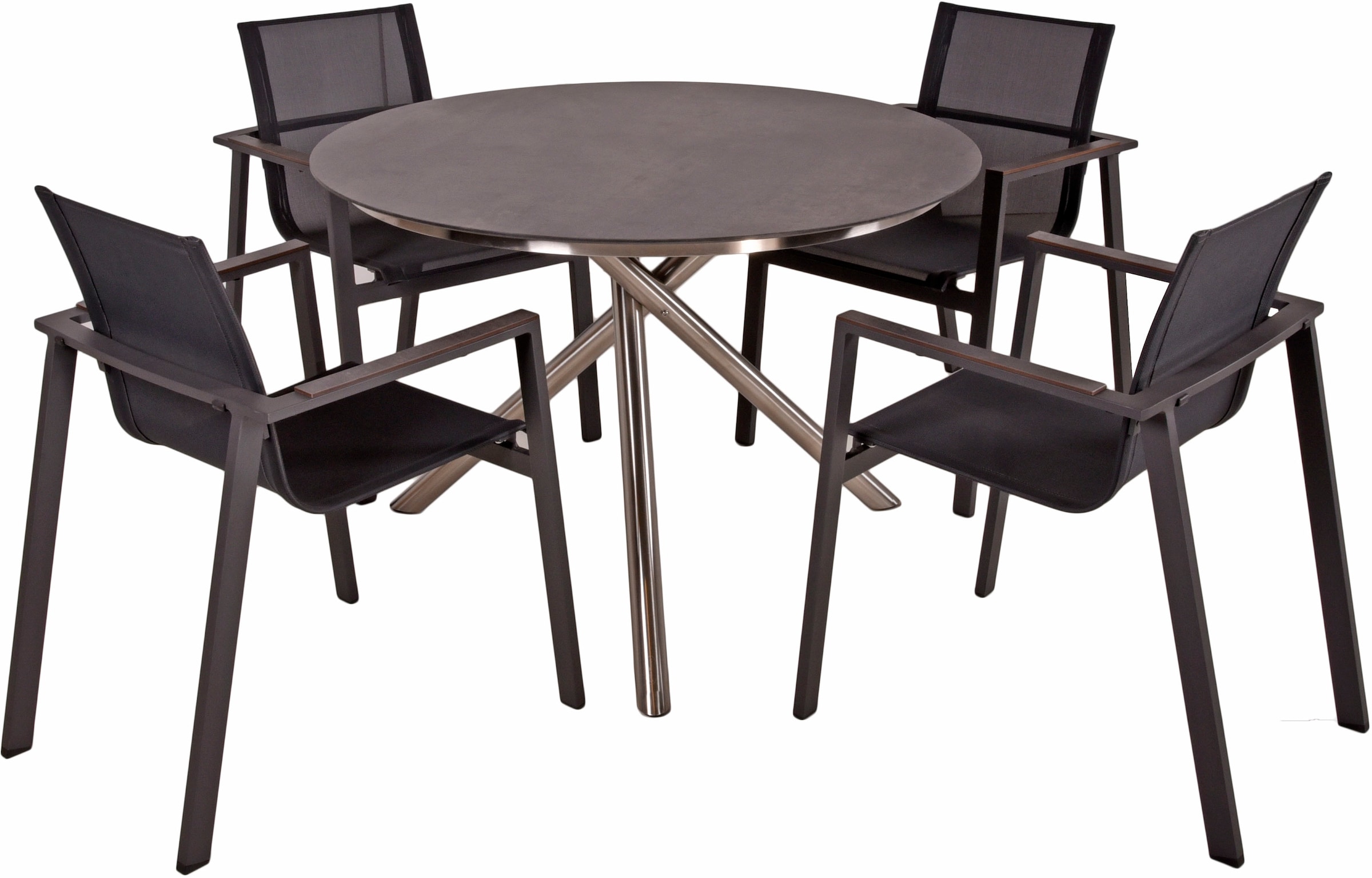 Garden Pleasure Garten-Essgruppe », Tischgruppe »SOPHIA««, (Set, 5 tlg.), 4 Stühle (stapelbar), Tisch Ø110 cm