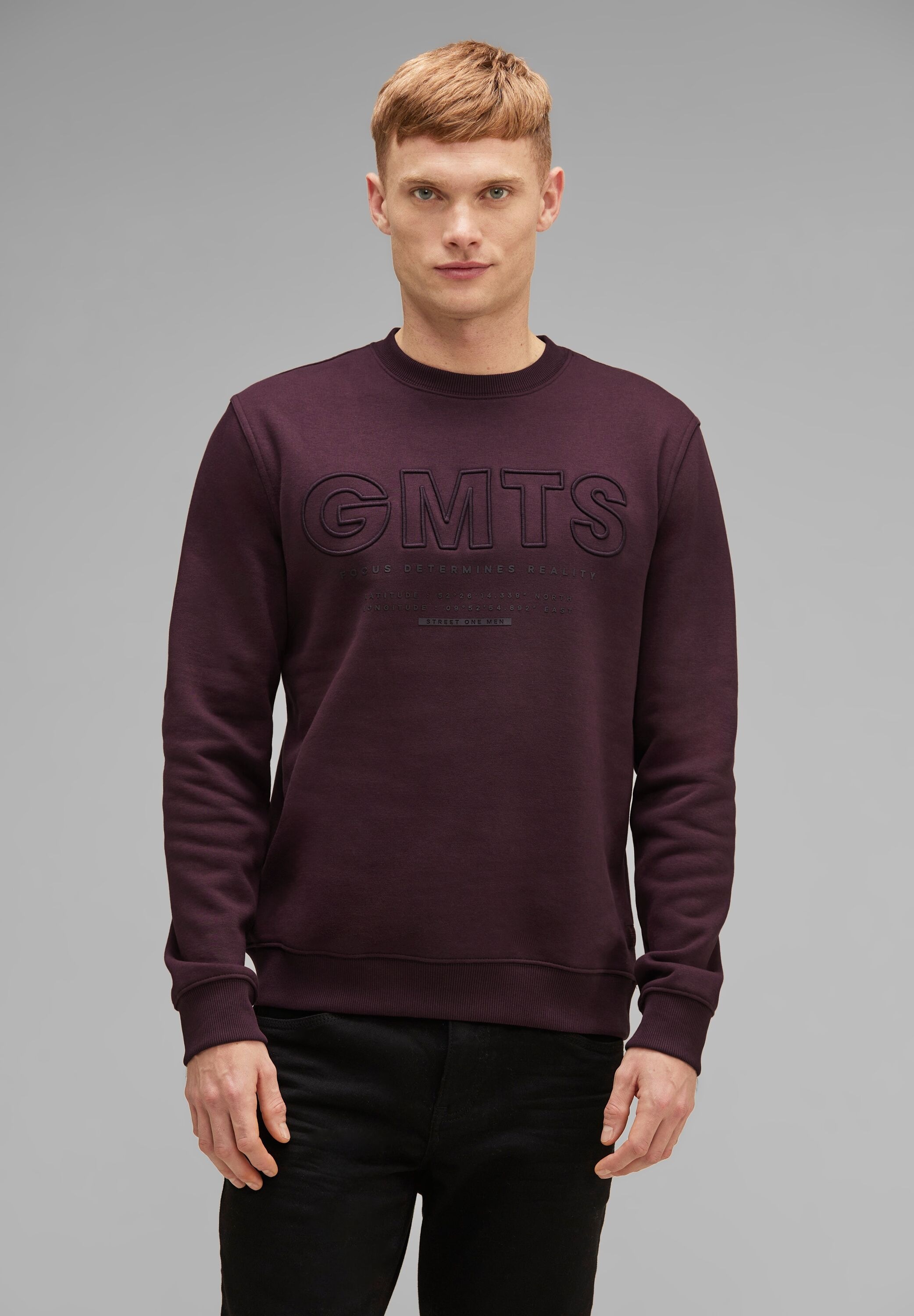 STREET ONE MEN Sweatshirt, in Unifarbe