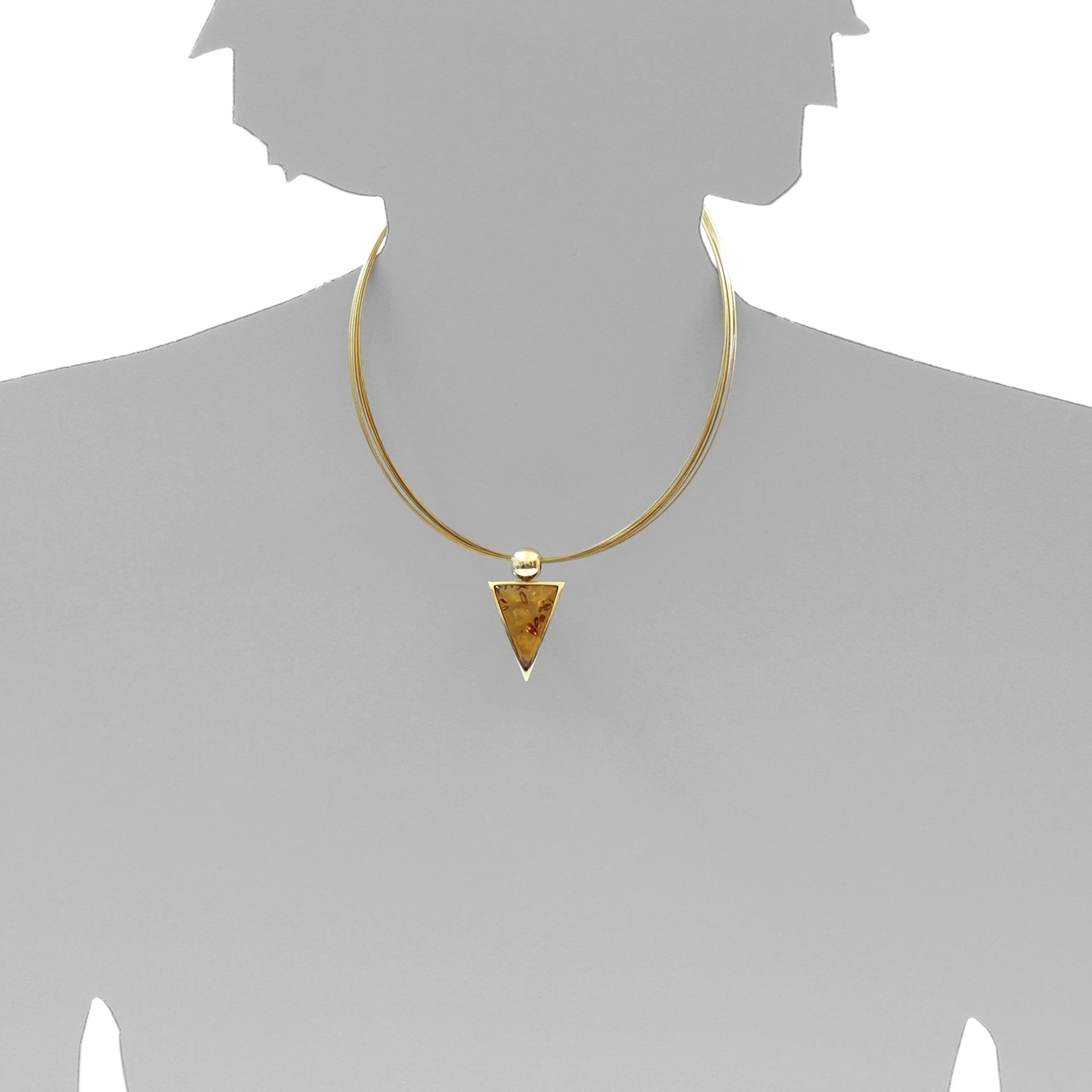 OSTSEE-SCHMUCK Kette mit Anhänger »Ostsee-Schmuck Halsreif mit Anhänger Gleiter-Classic 39x22 mm«, (2 tlg.)