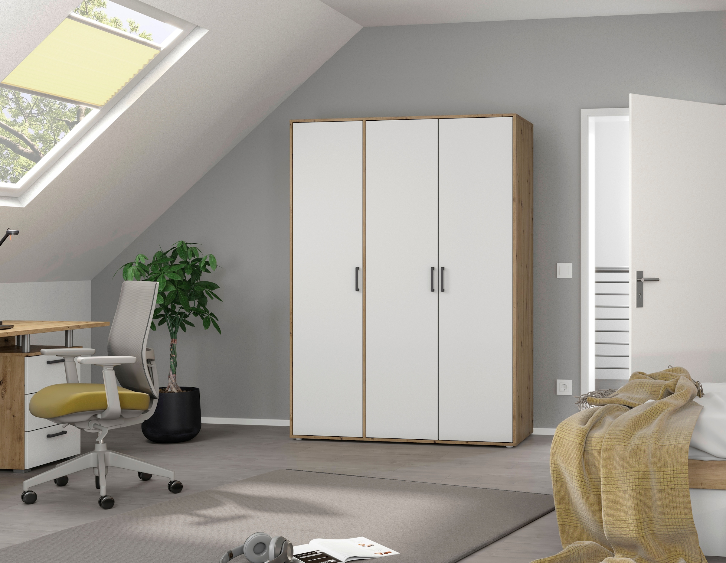 rauch Kleiderschrank »VOYAGER Garderobe Wäscheschrank TOPSELLER Schlafzimmer« in 3 verschiedenen Ausstattungen BASIC/CLASSIC/PREMIUM,  mit 2 modernen Griffvarianten, viel Stauraum MADE IN GERMANY