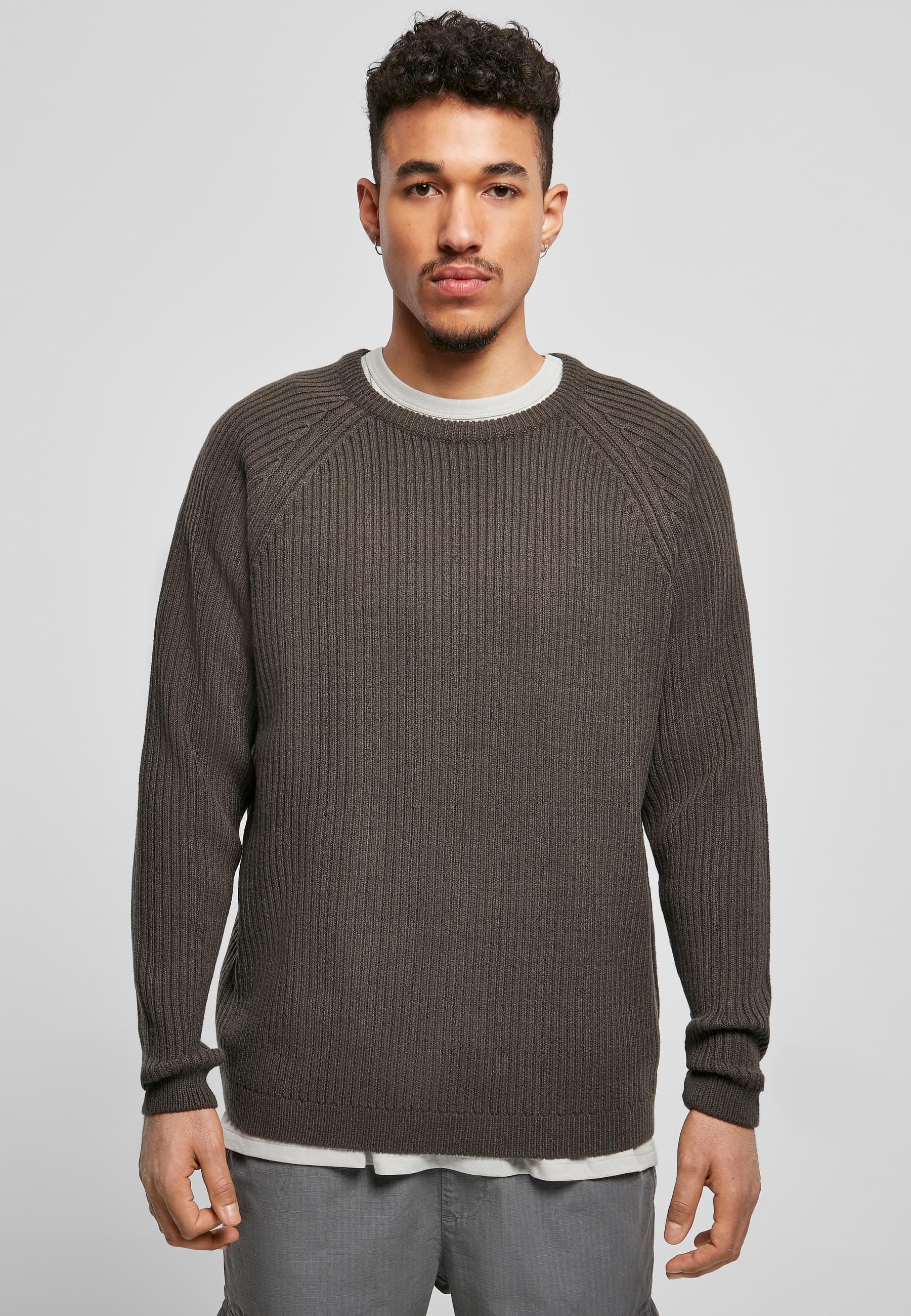 URBAN CLASSICS Rundhalspullover »Urban Classics Herren Ribbed Raglan Sweater«, (1 tlg.)