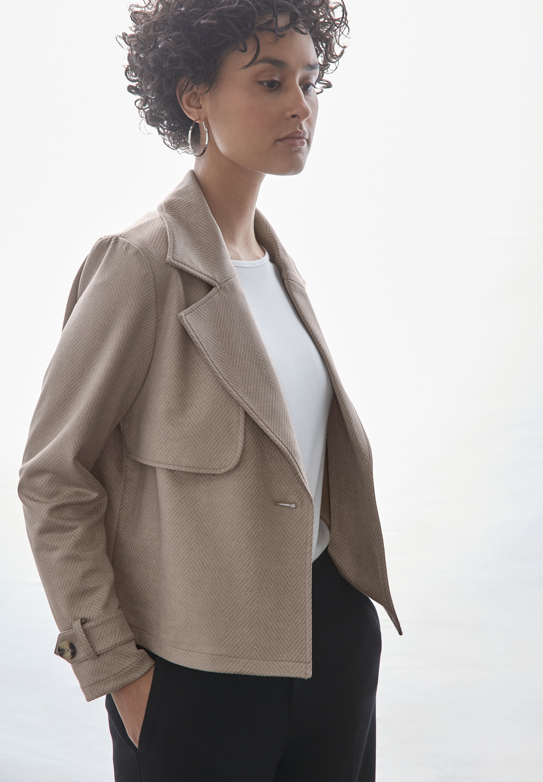 STREET ONE Lederimitatjacke ohne Kapuze mit Reverskragen