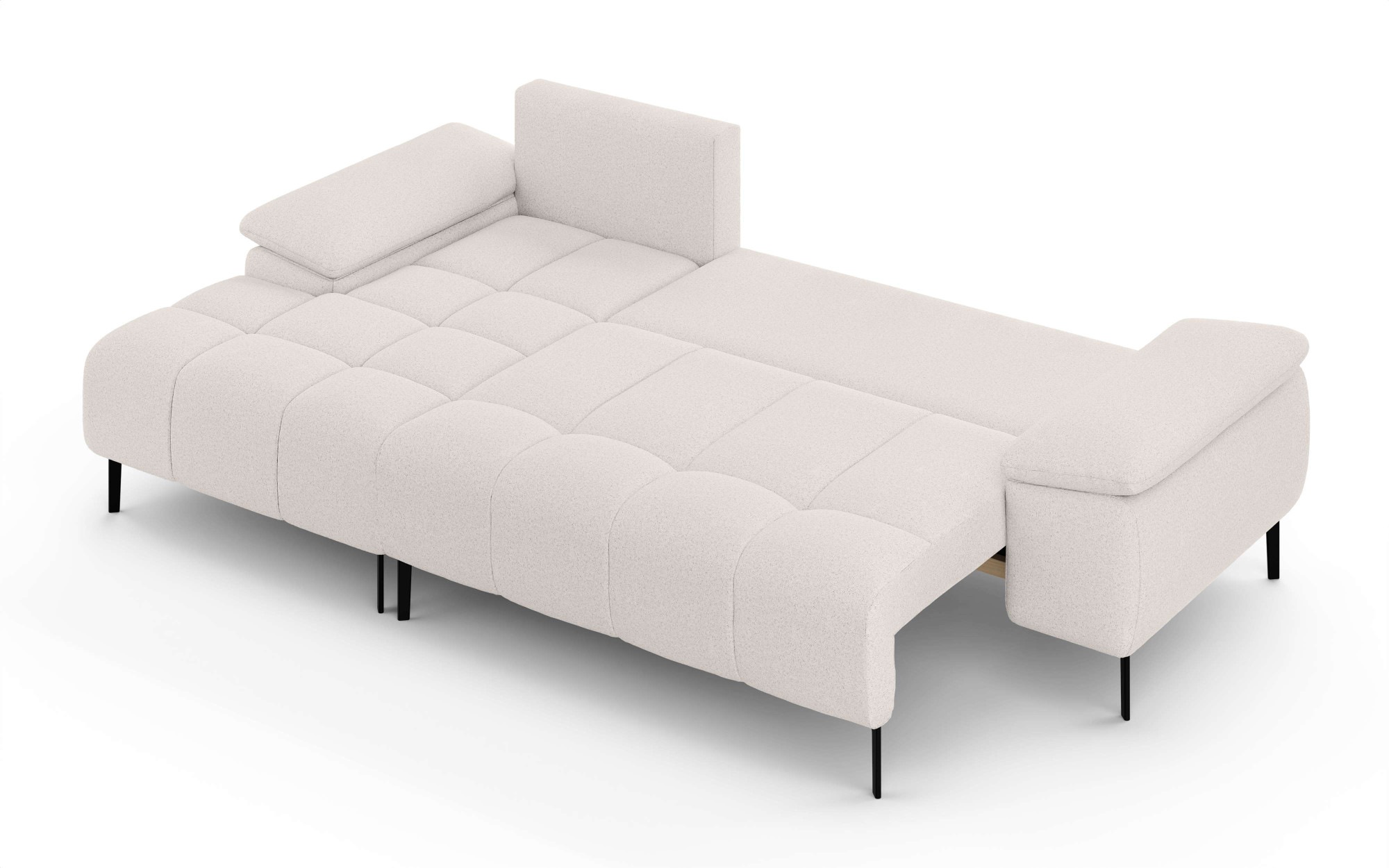 INOSIGN Ecksofa »DROMARA Schlafsofa mit Bettkasten, Maße: B/T/H 277/141/91 cm«, L-Form mit Recamiere rechts/links bestellbar, Wellenunterfederung