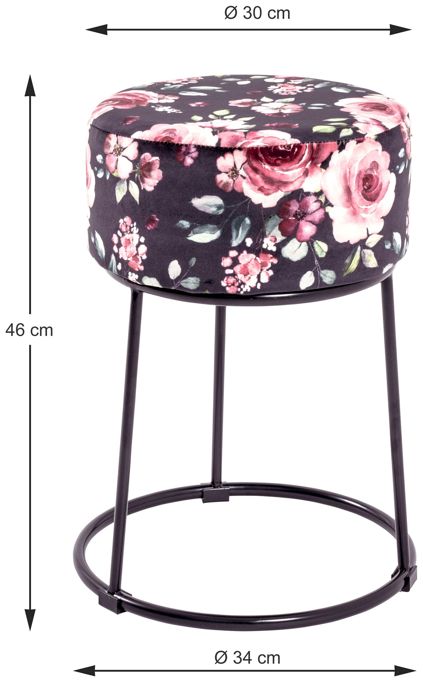HAKU Hocker »Pouf, Schemel, Stockerl« rund - aus Textil Blau - Ø/H 30/46 cm