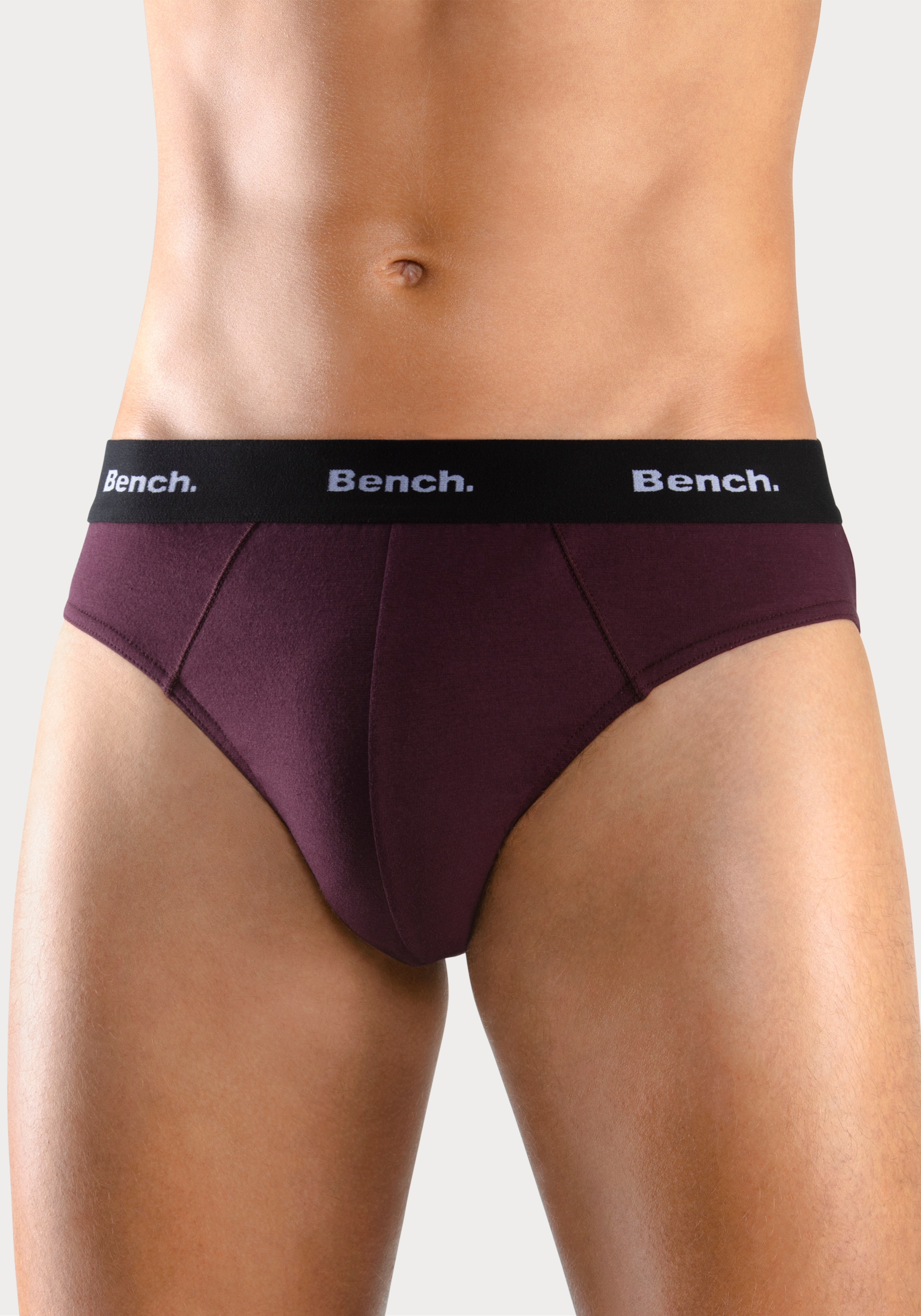 Bench. Slip, 4 Stk. mit kontrastfarbigem Webbündchen günstig online kaufen