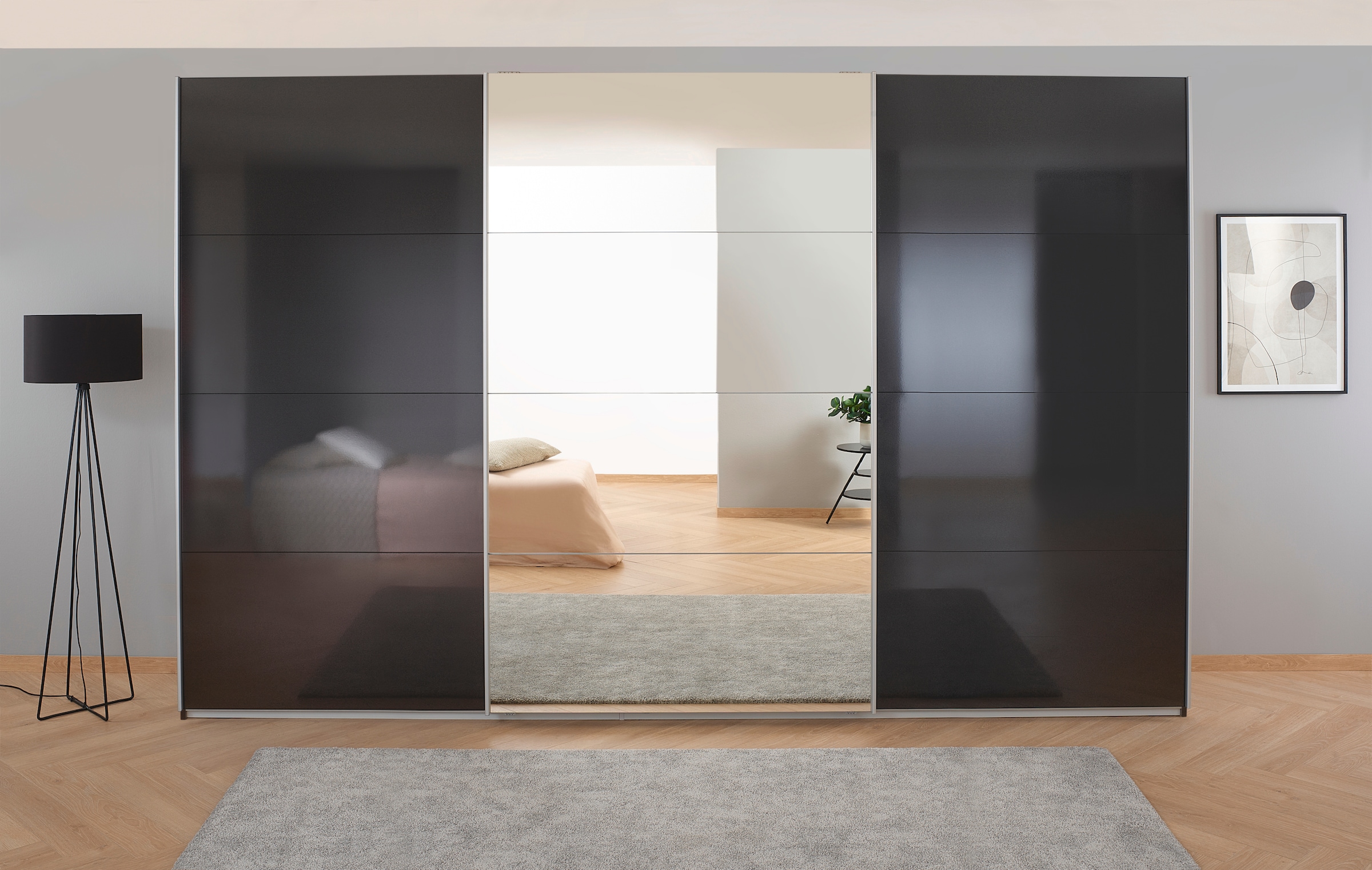 OTTO home 1100000002199 "Mehrzweckschrank Aktenschrank Möbel Mietswohnung Schlafzimmer KOLUNA" 3 Ausstattungen BASIC/CLASSIC/PREMIUM (inkl. SOFT-CLOSE-FUNKTION), Breiten 203/271/315/360cm Höhen 210/229 Hochglanzfront MADE IN GERMANY