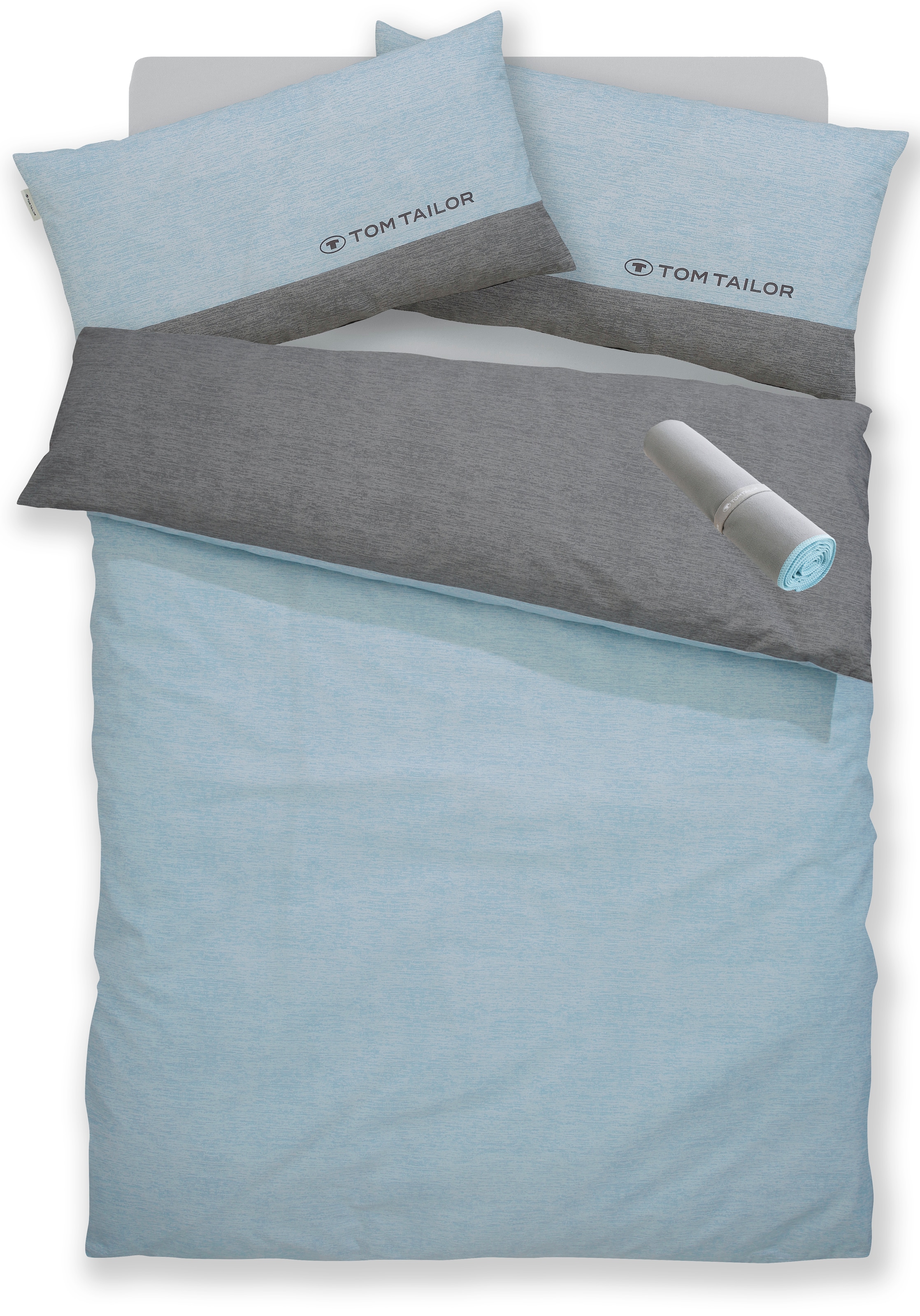 TOM TAILOR HOME Bettwäsche »Henry« 3 Stk. Bettwäsche aus Baumwolle, mit GRATIS-Zugabe: Sporthandtuch