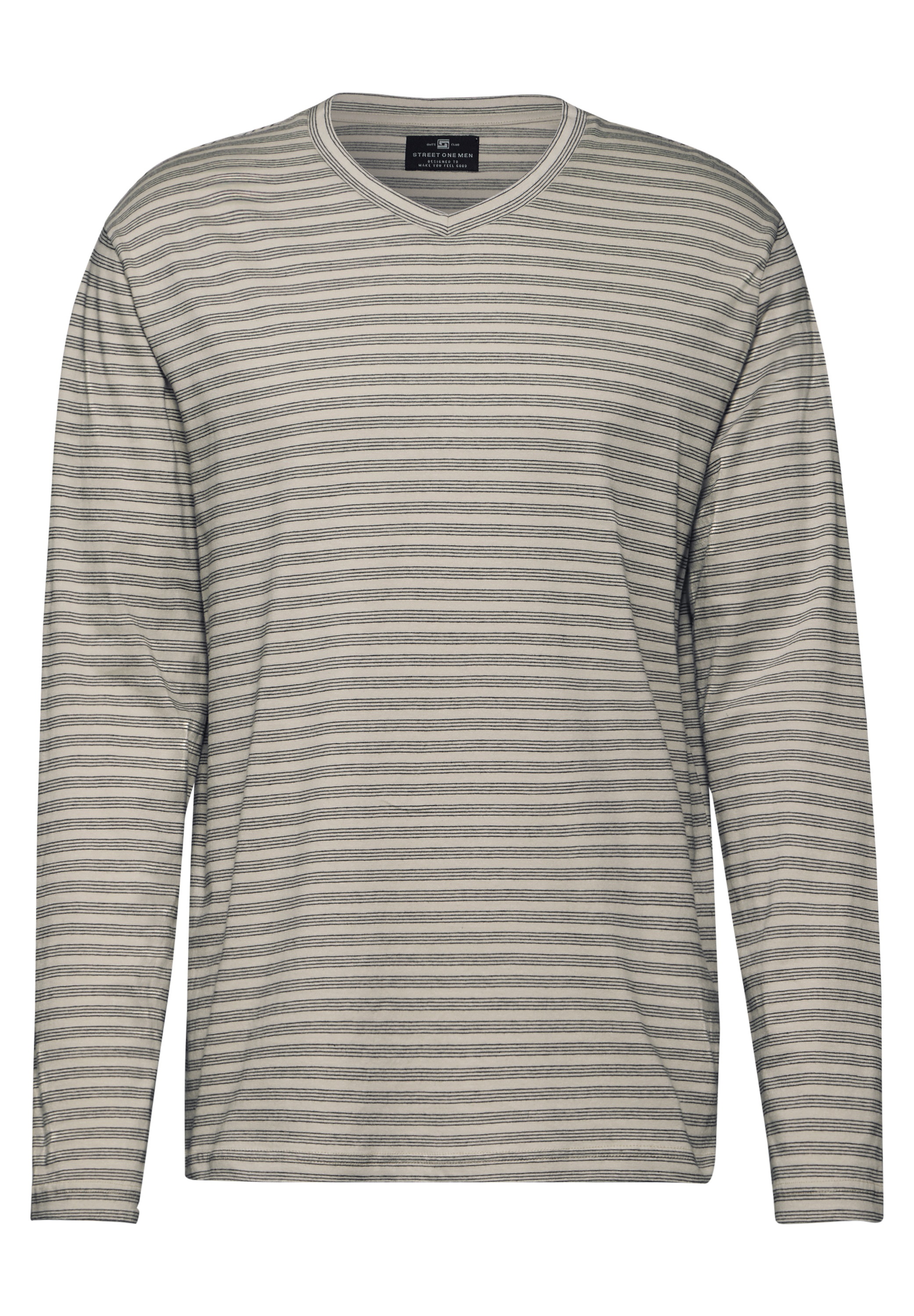 STREET ONE MEN Langarmshirt, aus reiner Baumwolle