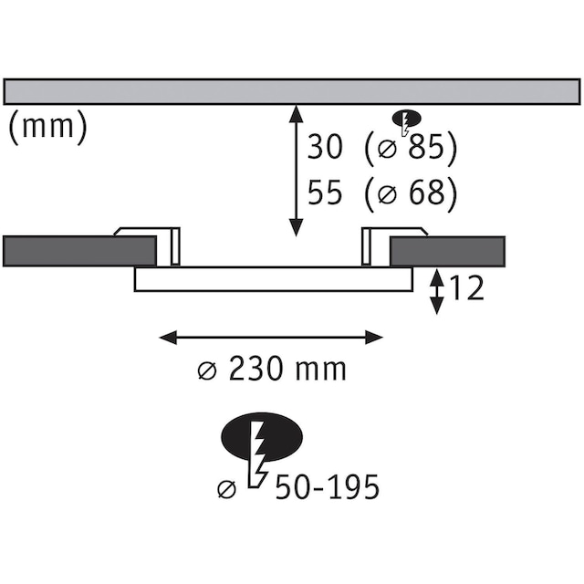 BAUR | LED Paulmann »Areo«, 1 flammig-flammig, WarmDim-Stepschaltung LED-Modul, Einbauleuchte