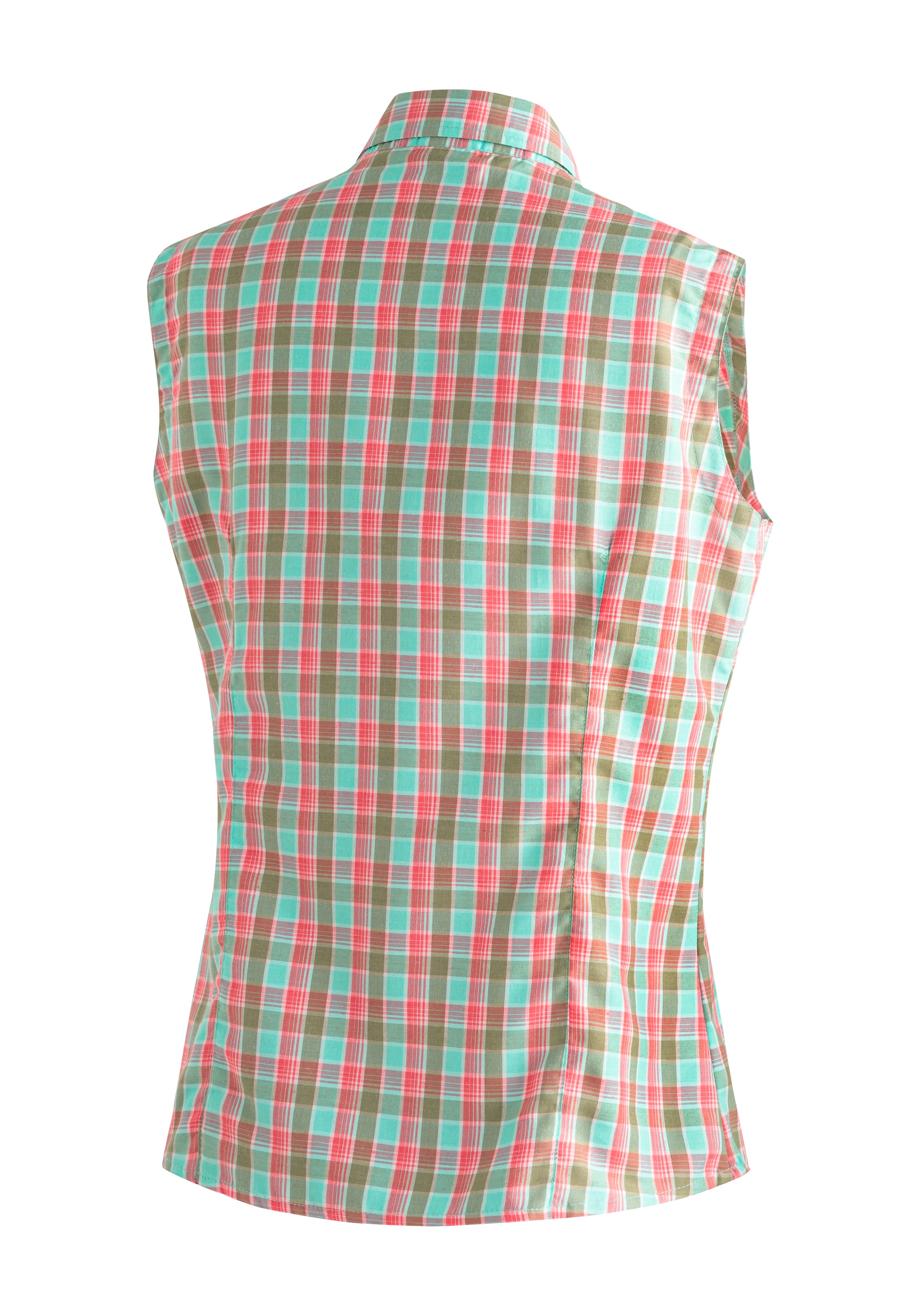 Maier Sports Funktionsbluse »Paloma«, Karierte, ärmellose Bluse für Wandern, Reisen und Freizeit
