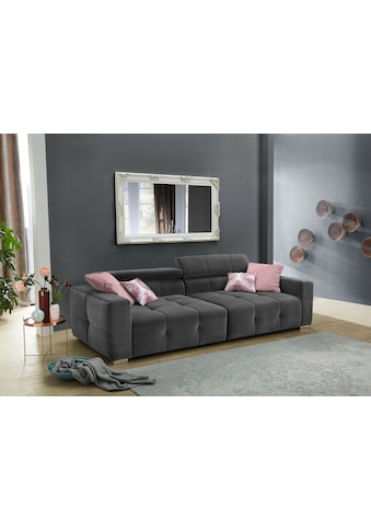 Big-Sofa Trento, mit verstellbaren Kopfstützen und 4 Kissen