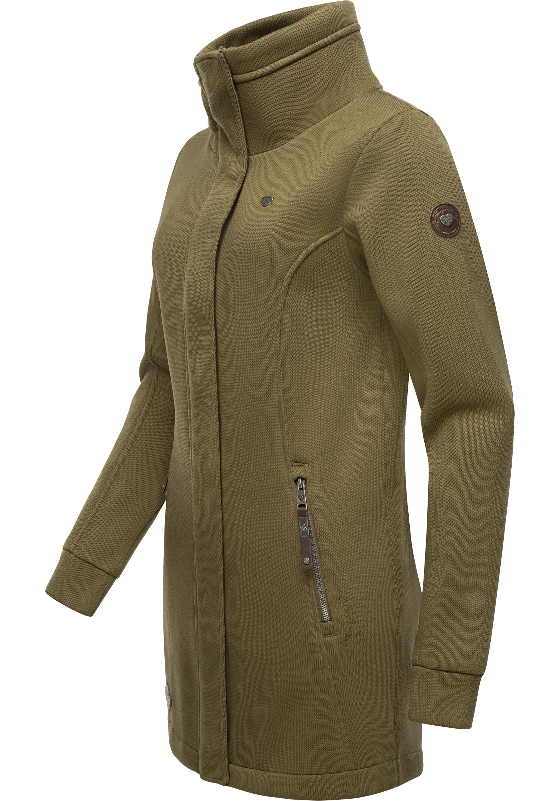 Ragwear Sweatjacke »Letrice Bonded«, Elegante Zip-Jacke mit hohem Kragen in Feinstrickoptik