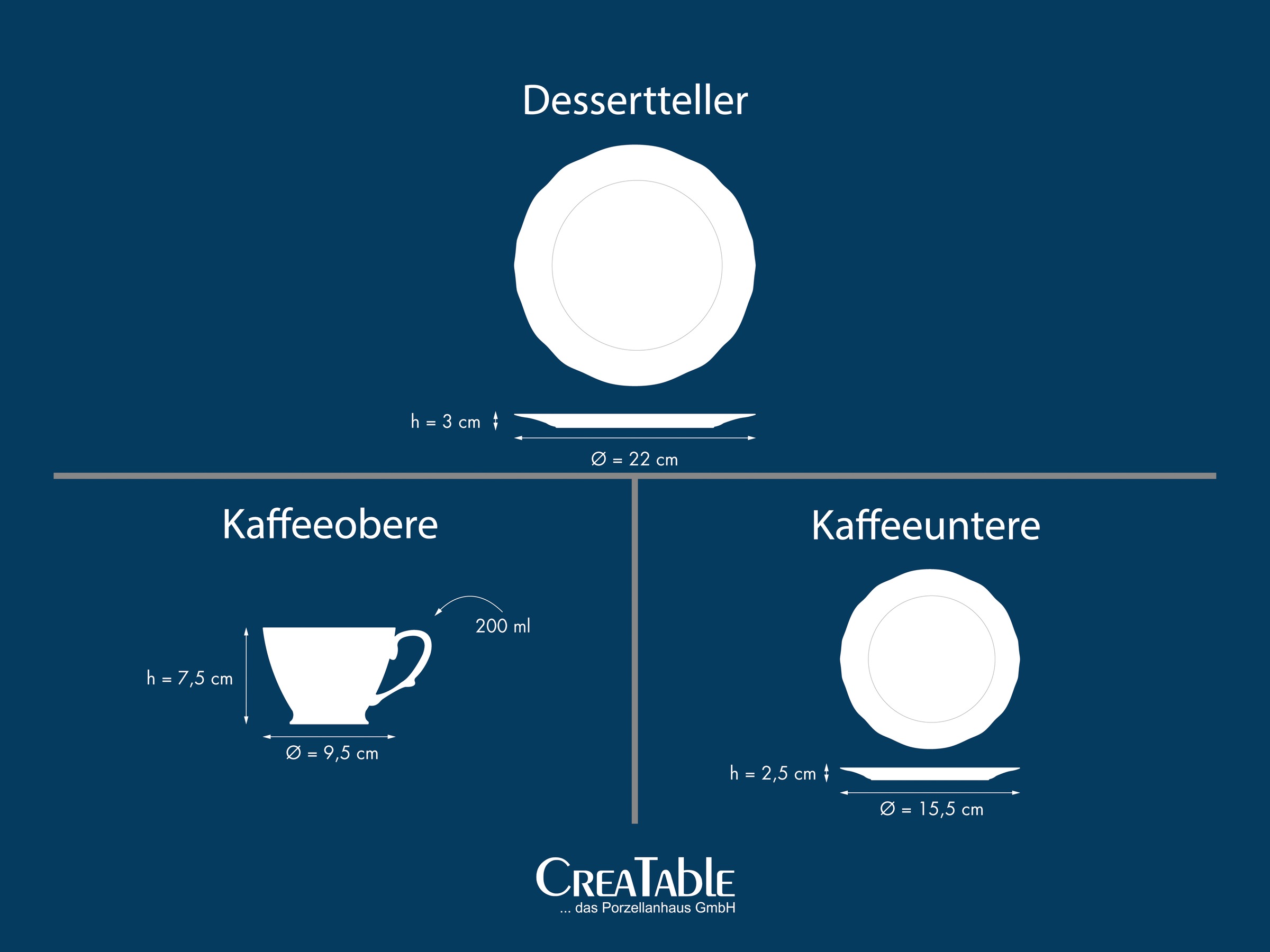 CreaTable Kaffeeservice »Adelaide, Service 12-tlg.« Nostalgischer Vintage Dekor, Elegante Form