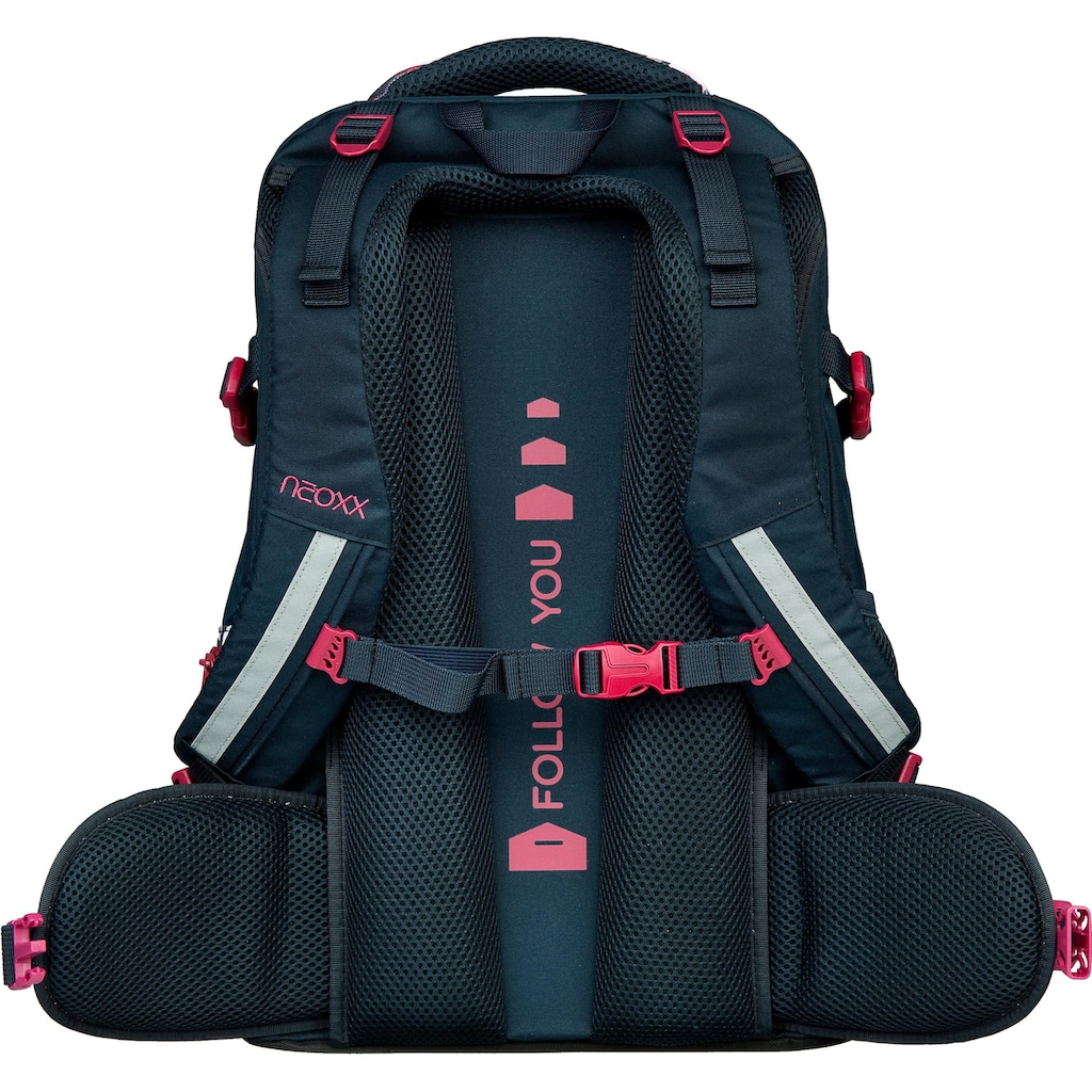 neoxx Schulrucksack »Active, My Heart Blooms«, reflektierende Details