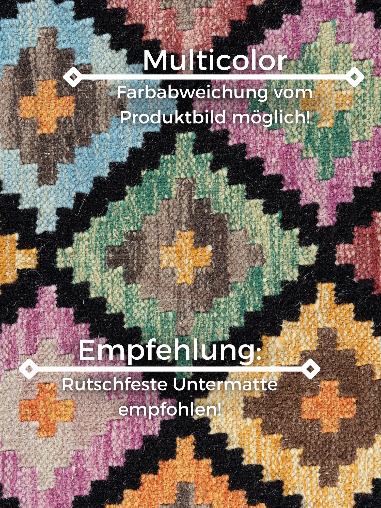 HANSE Home Teppich »Kelim Zara«, rechteckig, 3 mm Höhe, Wolle, Baumwolle, Natur, Handgewebt, orientalisch, Boho, traditionell