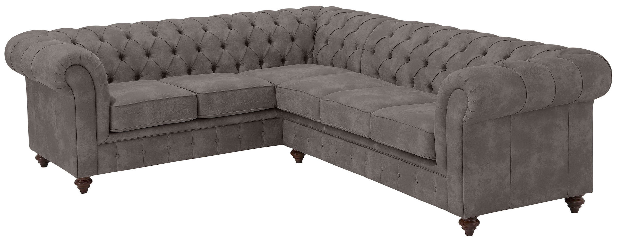 Home affaire Chesterfield-Sofa "Chesterfield Ecksofa, auch in Leder L-Form" günstig online kaufen