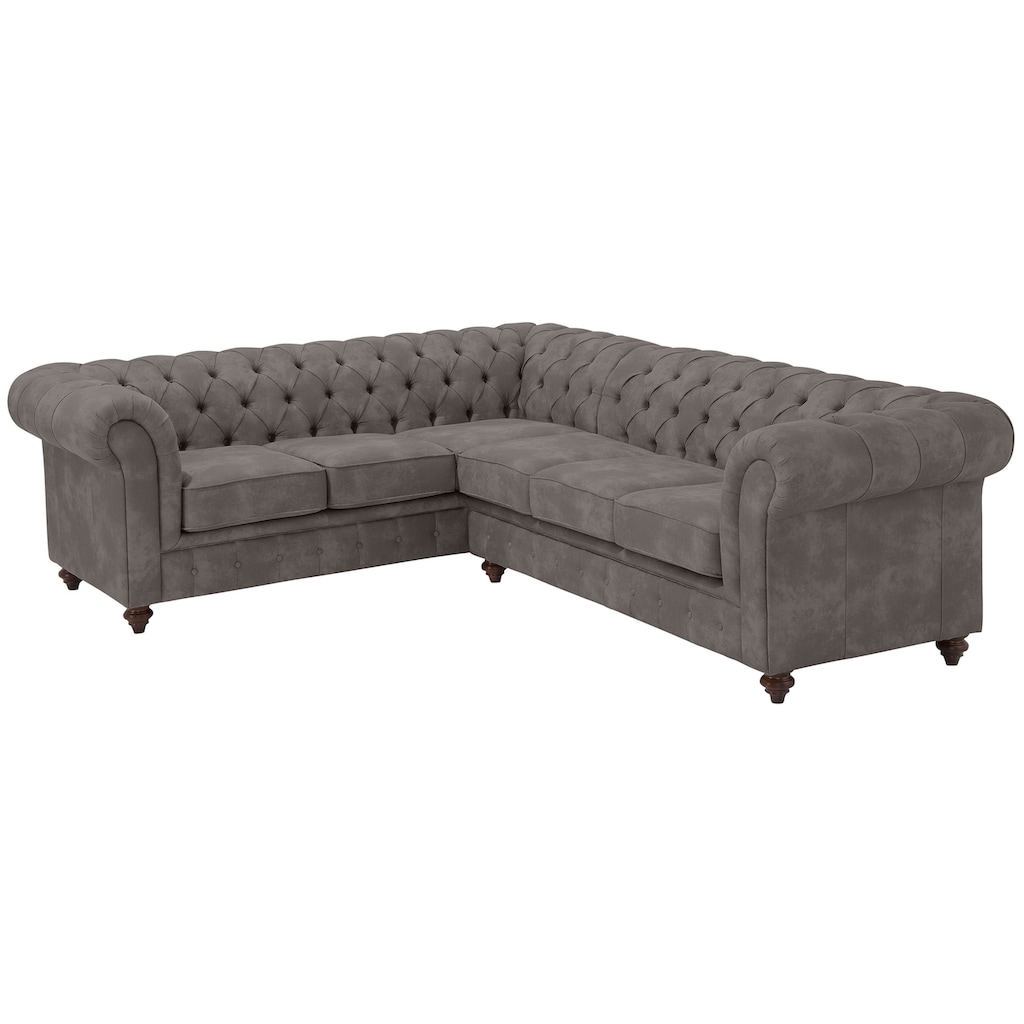 Home affaire Chesterfield-Sofa »Chesterfield Ecksofa, auch in Leder«