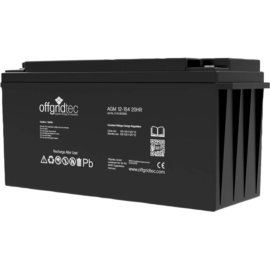 offgridtec Solarakkus »AGM Solarbatterie«, 154000 mAh, 12 V