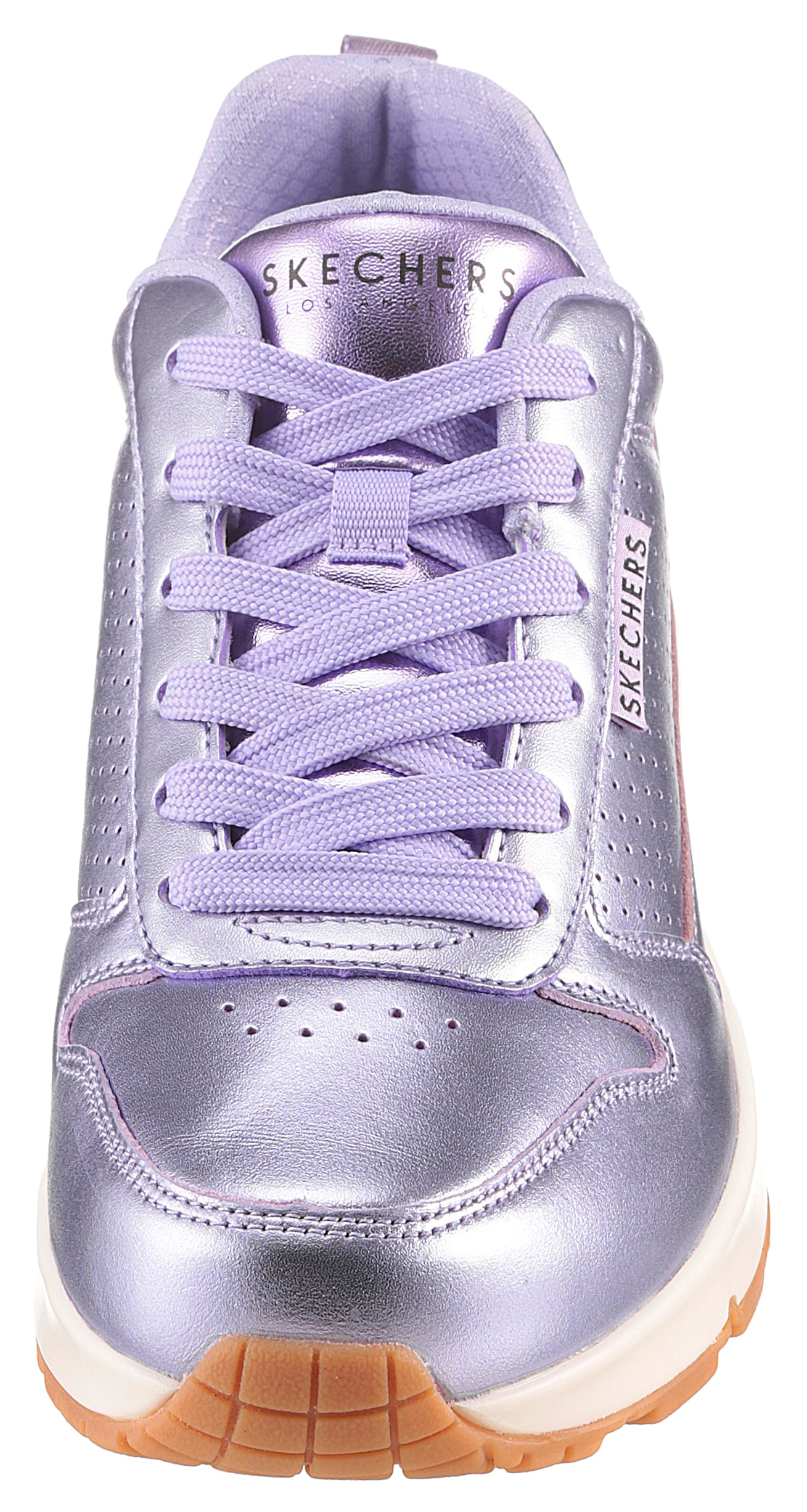 Skechers Sneaker »UNO-METALLIXS«, Keilsneaker, Plateausneaker, Schnürschuh, Halbschuh im Metallic-Look