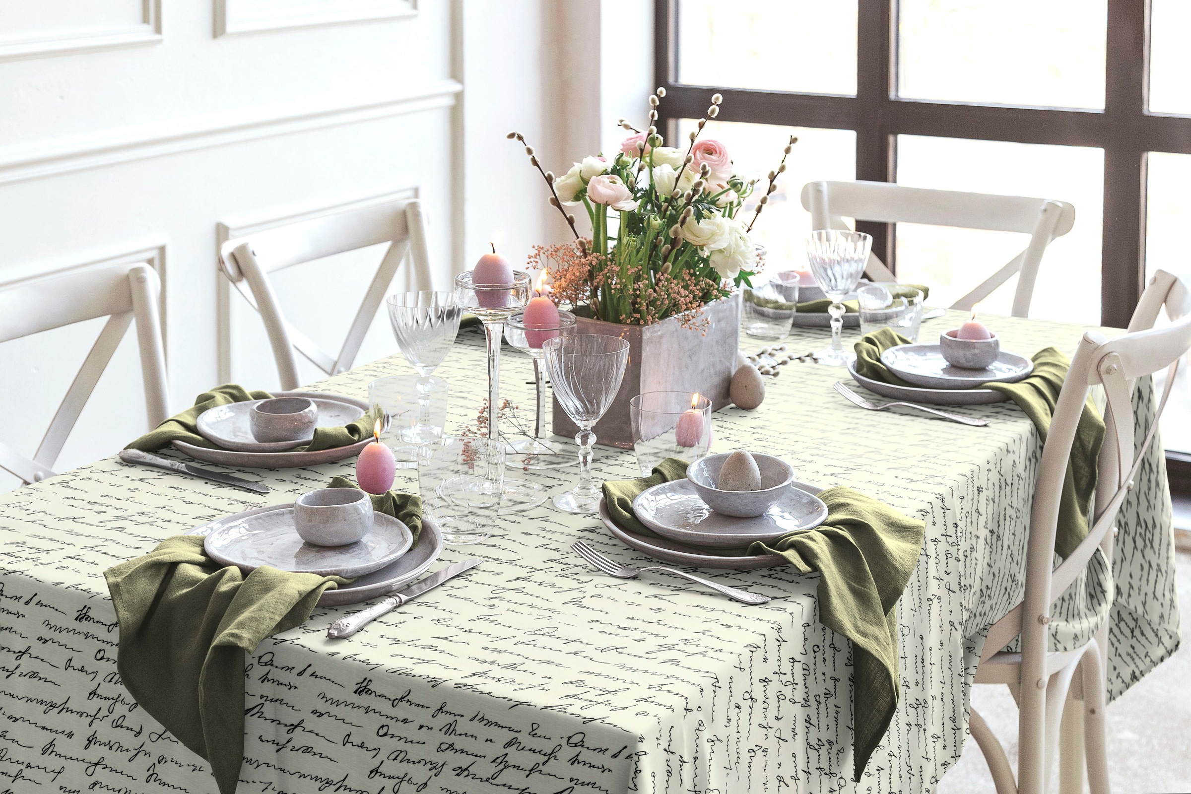 Adam Tischdecke "Scribble" aus Leinen und Bio-Baumwolle,Made in Germany günstig online kaufen