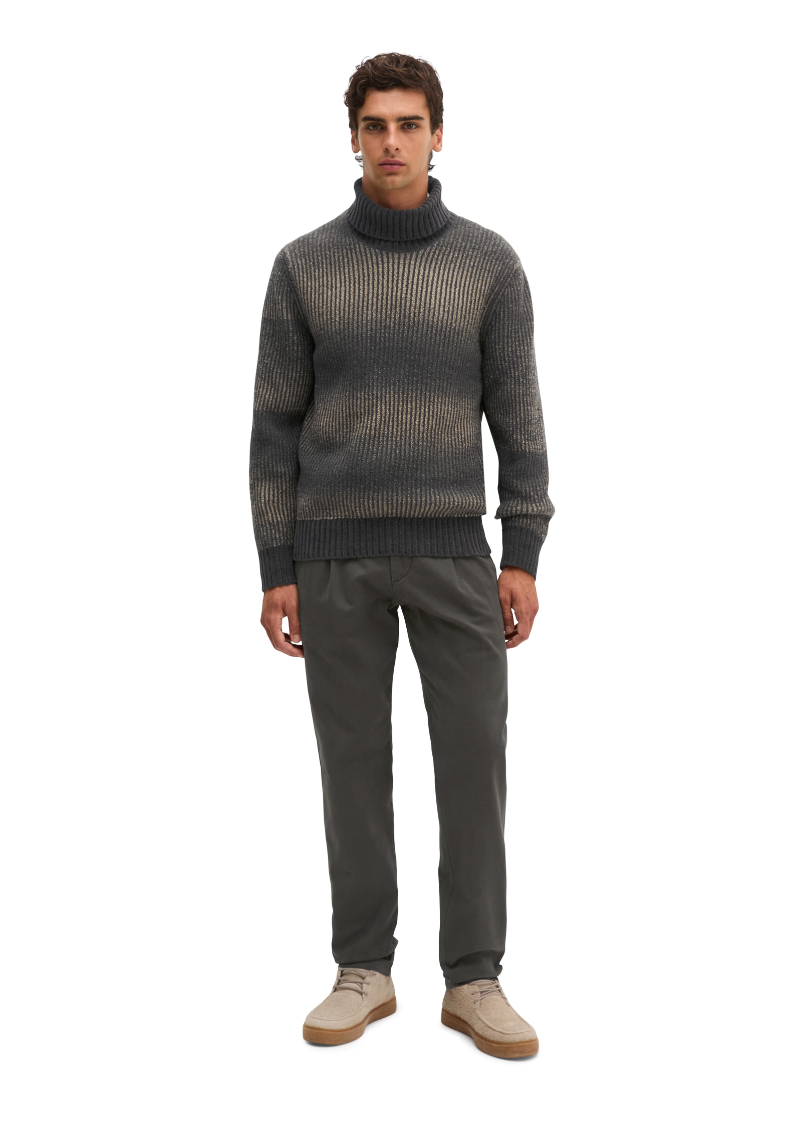 Marc O'Polo Rollkragenpullover regular aus weichem Bio-Baumwoll- Schurwoll-Mix
