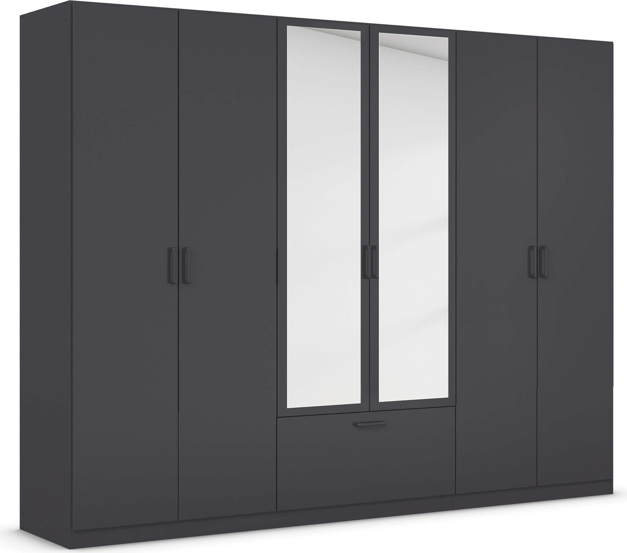 rauch Drehtürenschrank »Kleiderschrank Schrank Garderobe Wäscheschrank BARI mit Spiegel«, mit Schubasten mittig, moderner Griff in Graumetallic MADE IN GERMANY