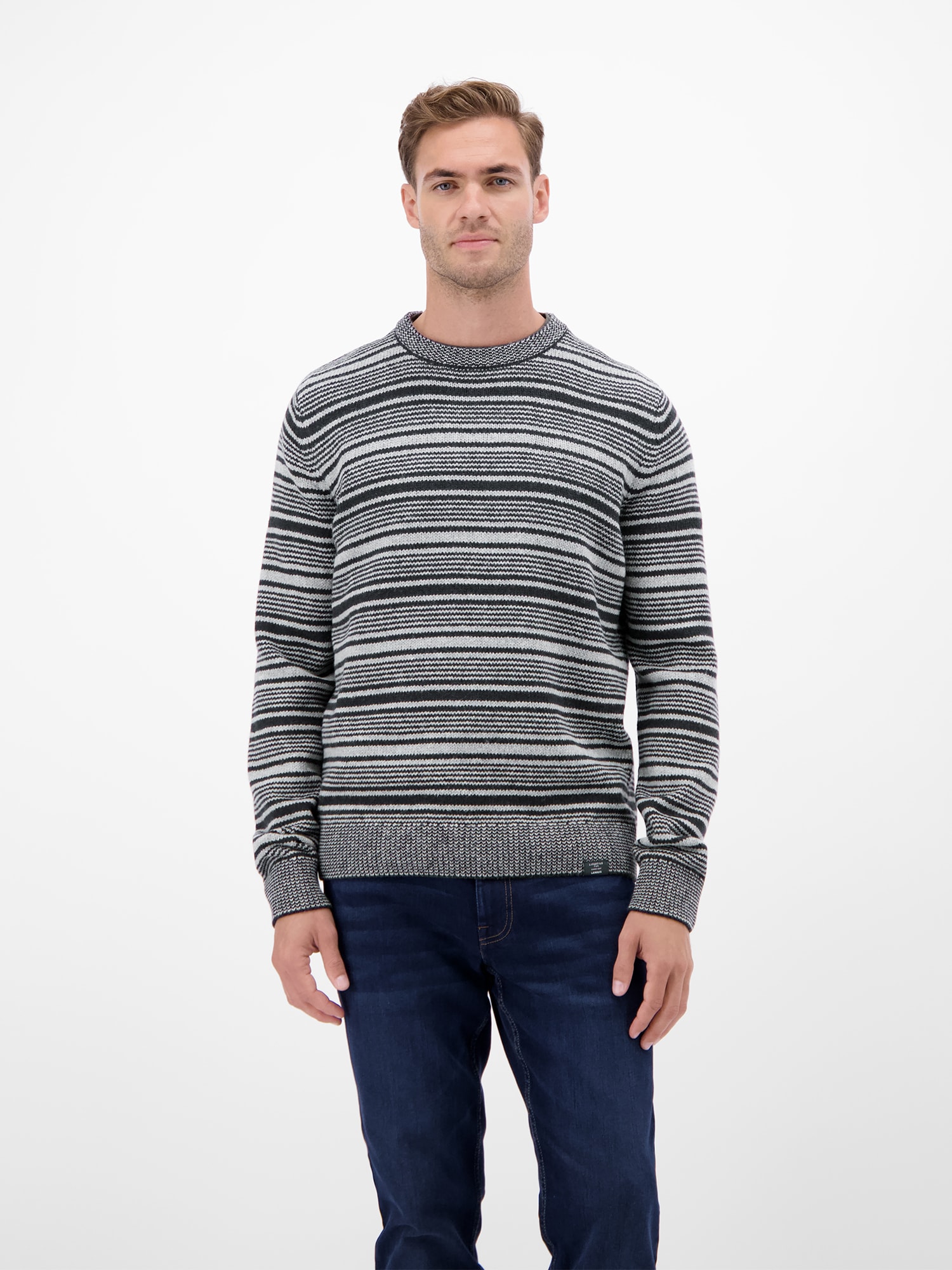LERROS Strickpullover »LERROS Herren Crewneck-Stricker, gestreift«