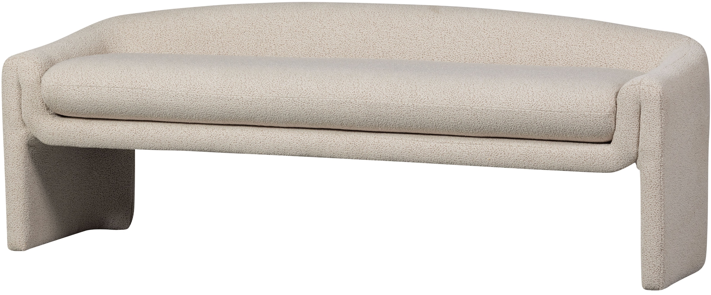 WOOOD Sitzbank "Zone grob gewebter Bezug mit subtiler Rückenlehne 160x52x60 cm" Tragkraft 100 kg, Standfüße 27 cm hoch, Maximale Verschleißfestigkeit