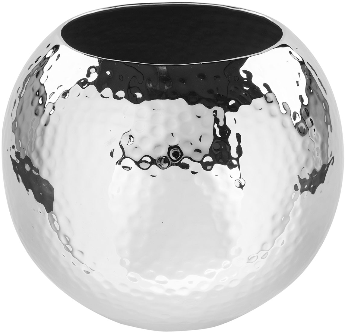 Fink Dekovase "MOON", (1 St.), Kugelvase, Tischvase aus Metall, mit gehämme günstig online kaufen