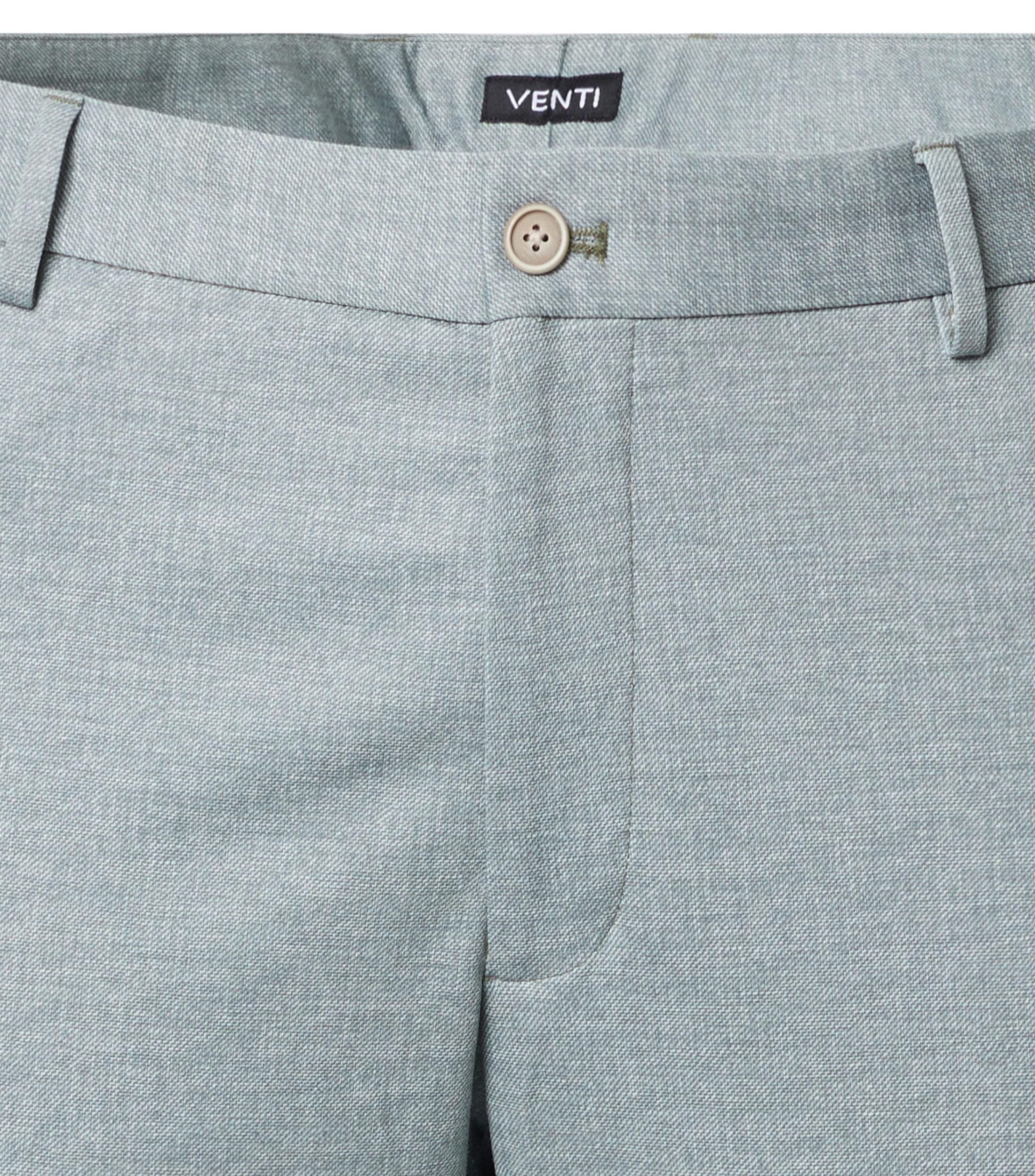 Anzughose VENTI "VENTI Anzughose uni", Herren, Gr. 54, Normalgrößen, hellgrün, 60% Polyester, 35% Viskose, 5% Elasthan, Hosen Anzughose 2