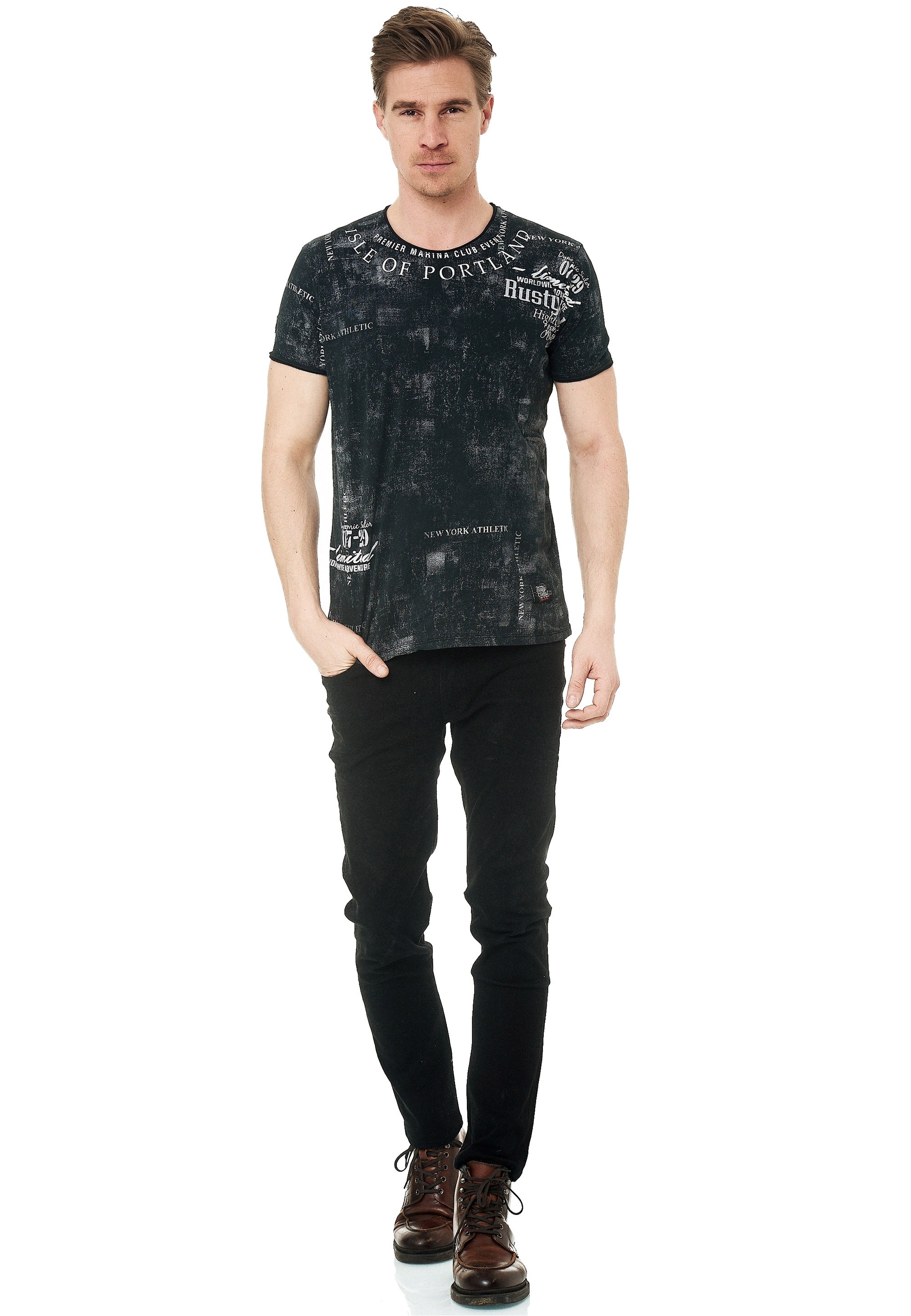 Rusty Neal T-Shirt mit modernem Print günstig online kaufen