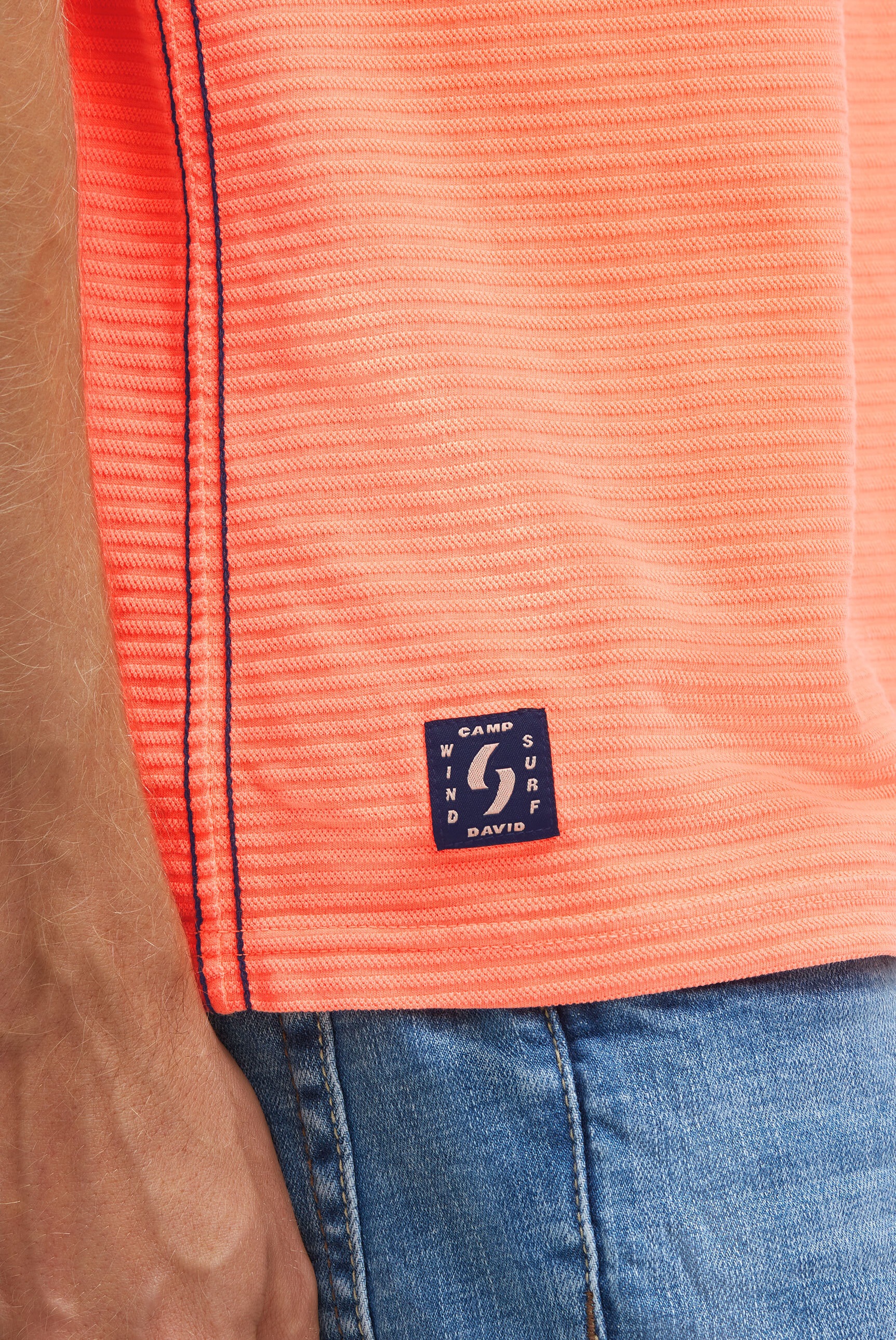 CAMP DAVID Poloshirt mit Kontrastnähten
